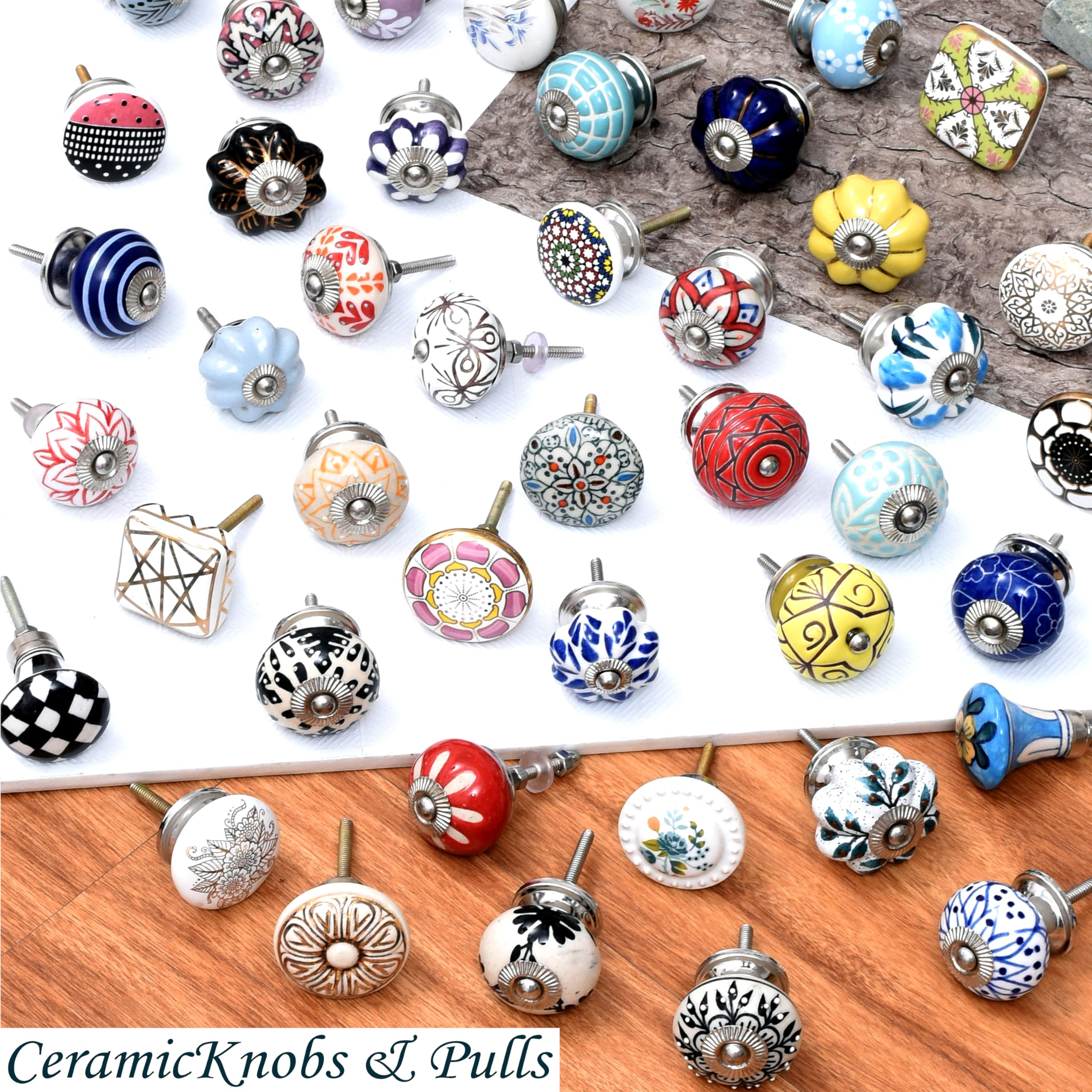 6 Pack Oval White Marble Cabinet Knobs - Decorative Stone Drawer Pulls for Dresser, Luxury Door Handles - Perfect for Home Decor, Kitchen Cabinets & Bathroom Vanities