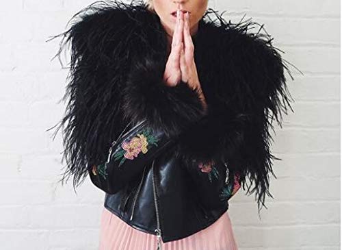 Luxurious White Ostrich Feather Bolero Vest for Women - Elegant Furry Wedding Jacket, Romantic Bridal Party Shrug, Blush Fluffy Cover-Up - Perfect for Weddings, Proms, Evening Galas & Special Occasions