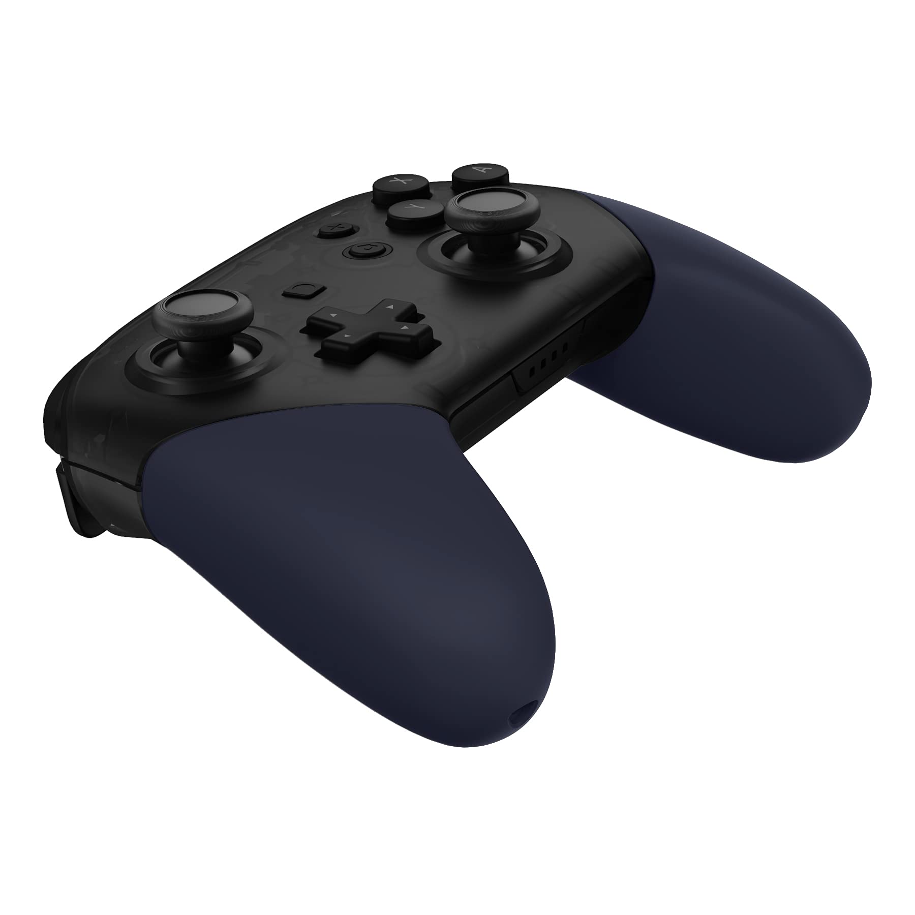 eXtremeRate Midnight Blue Soft Touch Replacement Handle Grips for Nintendo Switch Pro Controller - DIY Hand Grip Shell (Controller Not Included) - Perfect for Gaming Comfort & Customization