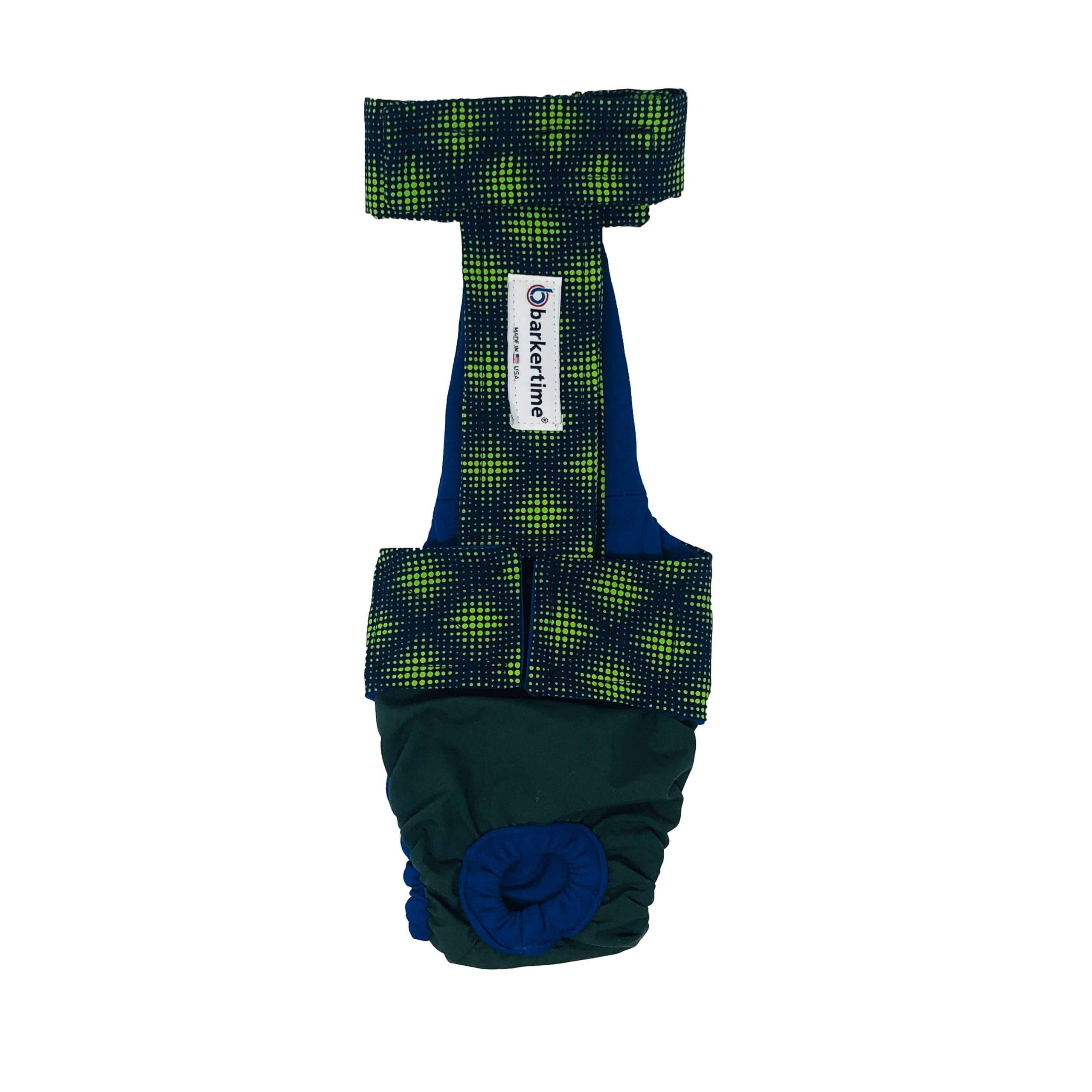Premium Green Dog Diaper Overall with Tail Hole - XS Size, Made in USA | Perfect for House Training, Incontinence & Travel | Comfortable & Washable Pet Apparel