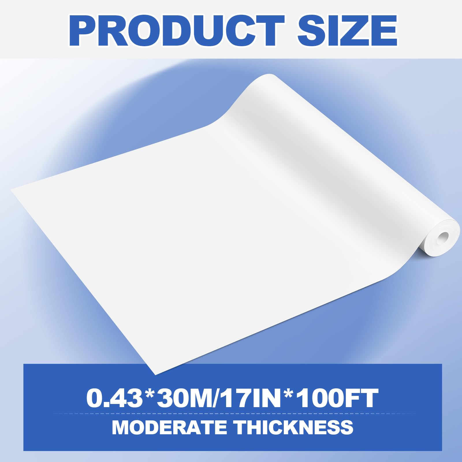 Ireer 17 Inch x 100 ft Matte Printable Adhesive Vinyl Roll - Inkjet Sticker Paper for Professional Printers - Office, DIY, Factory & Enterprise Use - 4 Mil Thick - Perfect for Labels, Decals & Signage