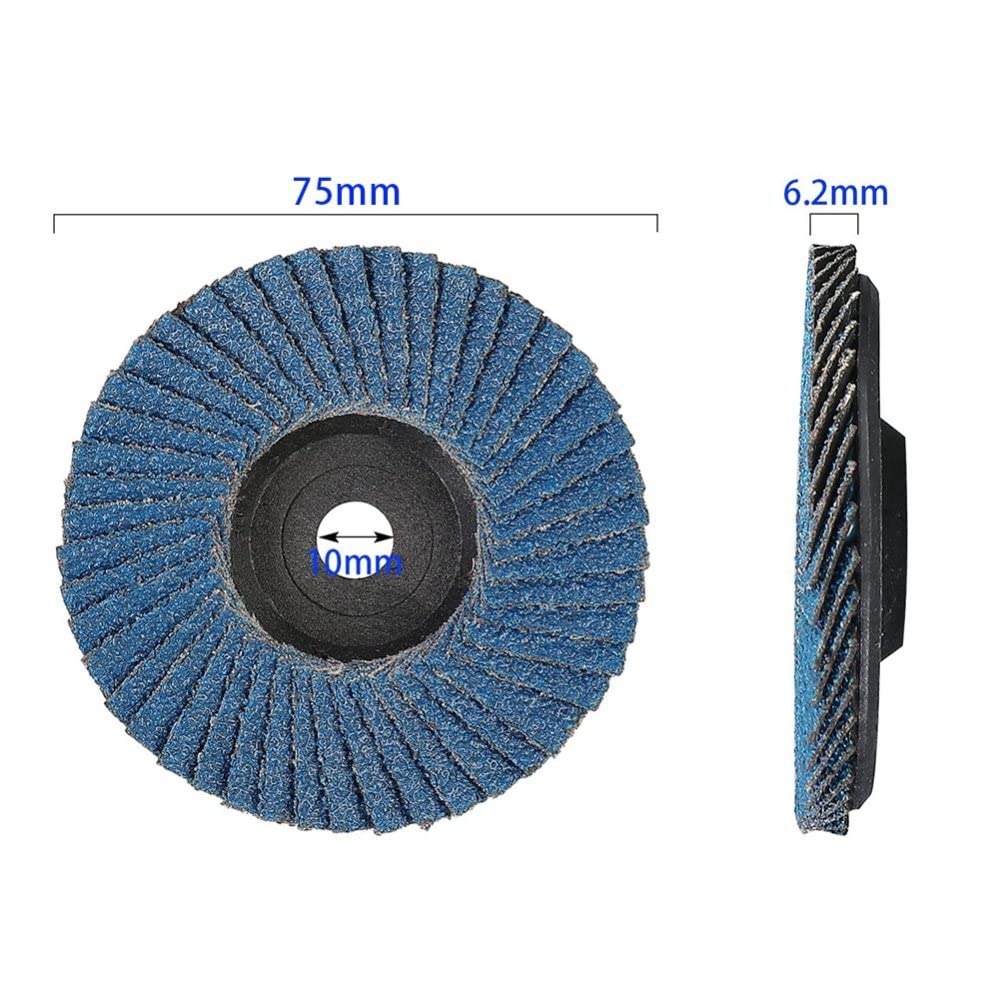 8-Piece 3-Inch Flat Flap Polishing Pad Kit - 75mm Sanding Discs & Grinding Wheels for Angle Grinders | Metal Polishing, Wood Sanding & Surface Restoration
