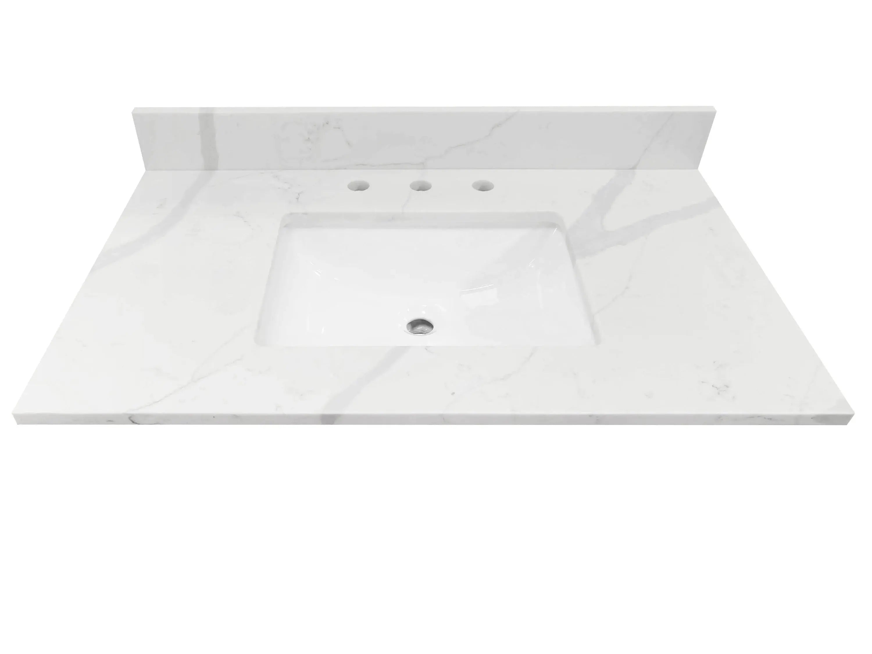 37-inch Calacatta White Quartz Countertop - Premium Tier 4 Upgrade for Kitchen & Bathroom Renovations