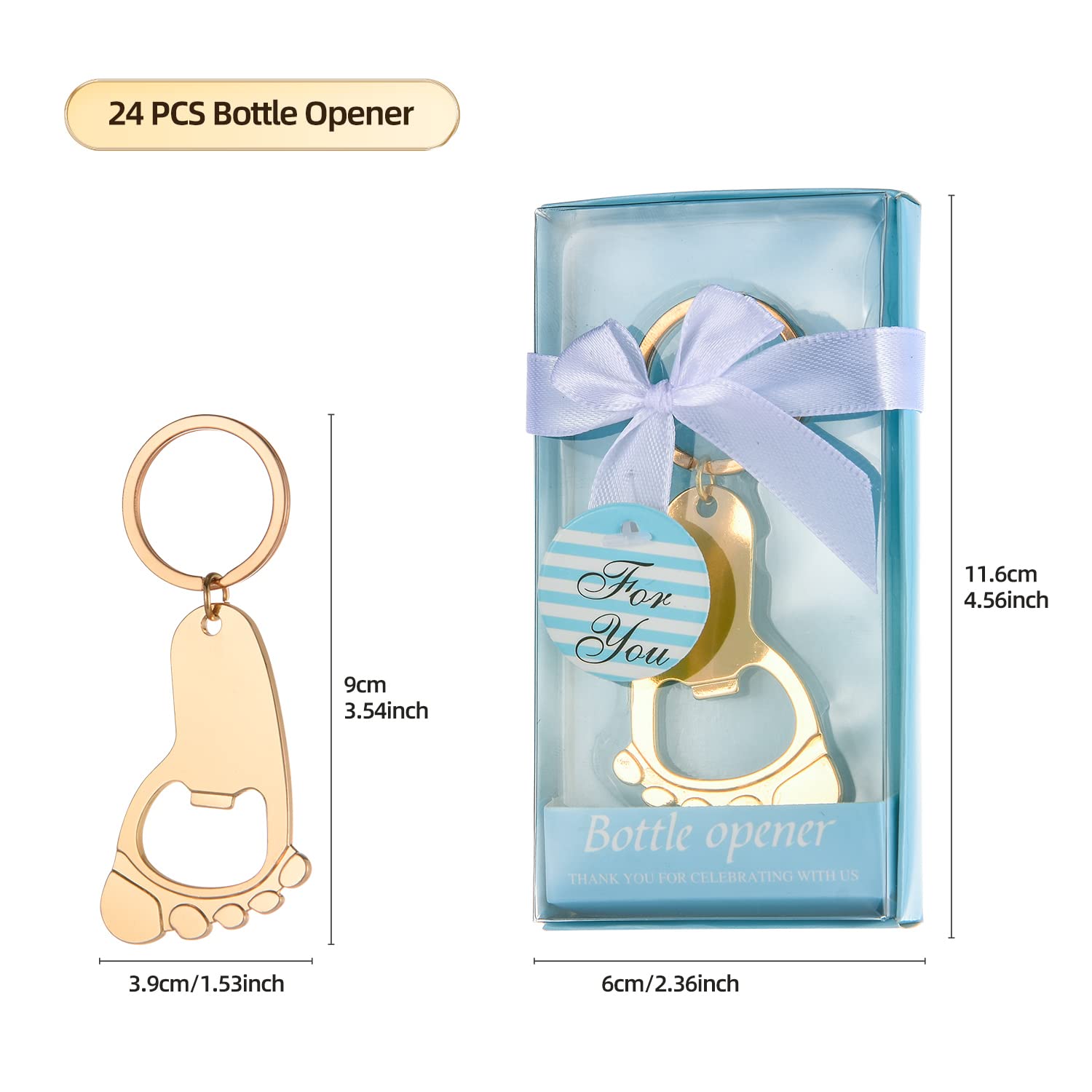 24-Pack VZCBZC Bottle Openers with Footprint Design - Perfect Party Favors, Gifts & Decorations for Guests - Ideal for Weddings, Showers & Birthday Parties