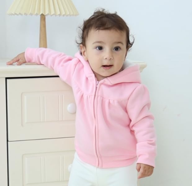 Adorable Baby Hooded Zip Coat for Girls & Boys - Warm Fall & Spring Outerwear Jacket for Kids 3-24 Months | Perfect for Playdates, Park Outings & Family Walks