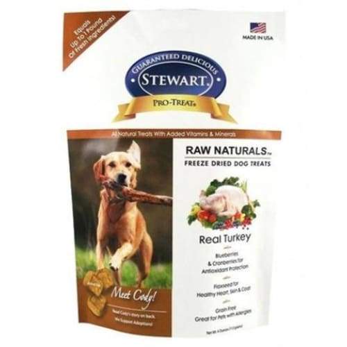 Stewart Pro Treat Freeze Dried Turkey with Berries & Flaxseed Dog Treats 4oz - Grain Free, All Natural Training Snacks for Small & Large Dogs - Perfect for Reward, Training & Outdoor Adventures