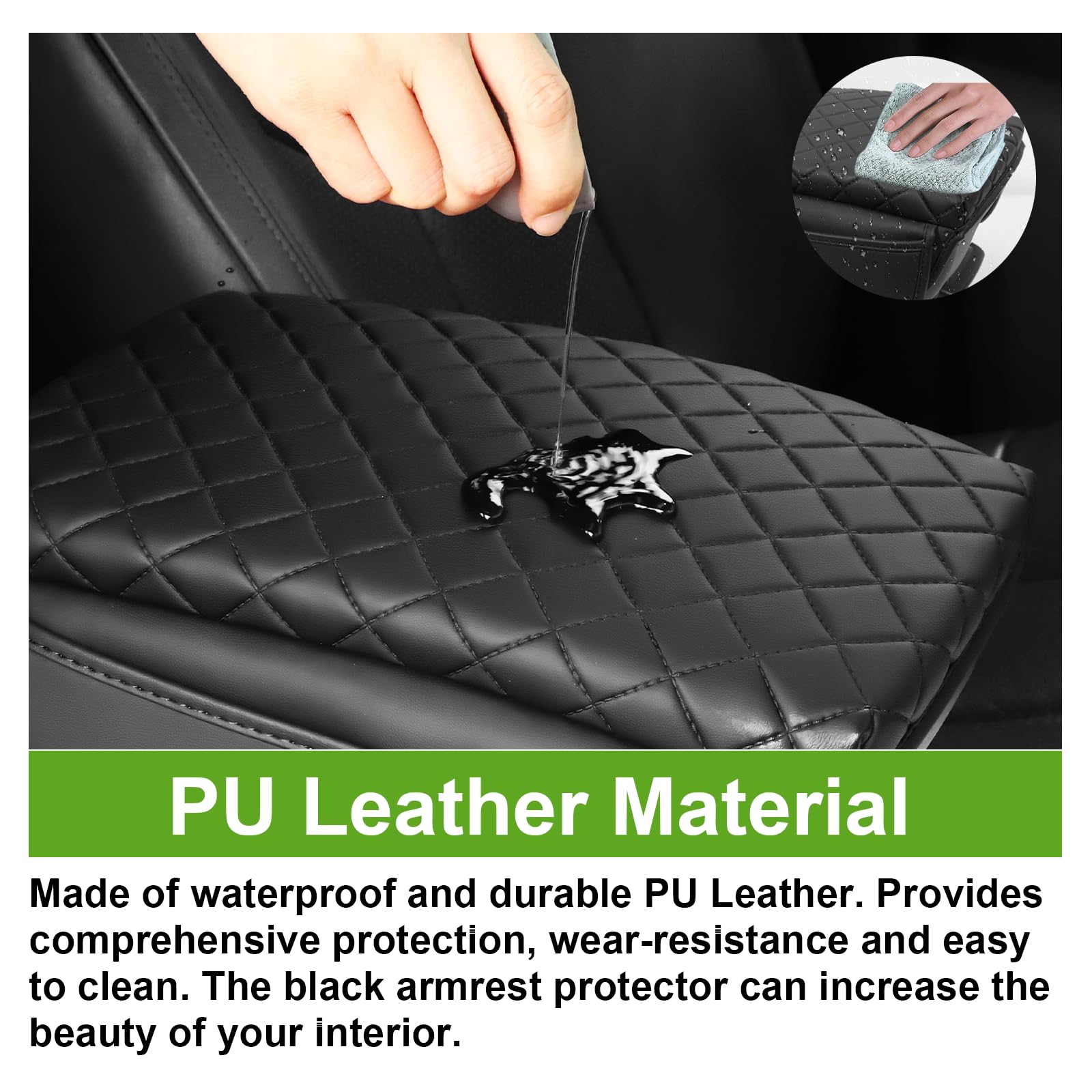 Premium Leather Console Cover for Jeep Wrangler JL/JLU & Gladiator JT (2018-2025) - Armrest Pad with Storage Pockets | Durable Center Console Protector for Comfort & Style | Perfect for Off-Roading, Daily Commutes & Adventure Trips
