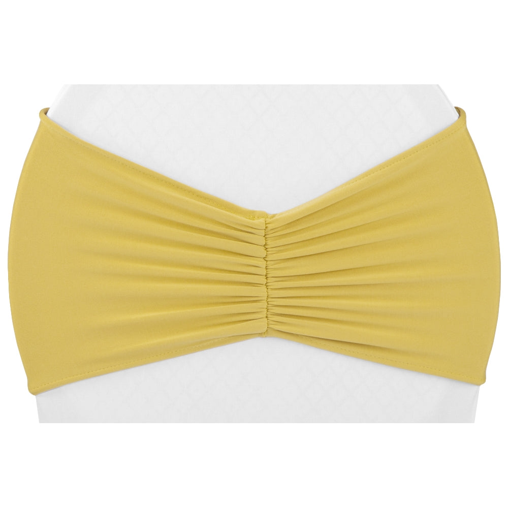 Gold Ruffled Spandex Chair Band - Stretchy Elastic Waistband for Dance, Yoga, and Fitness - Perfect for Belly Dance Costumes and Workout Outfits