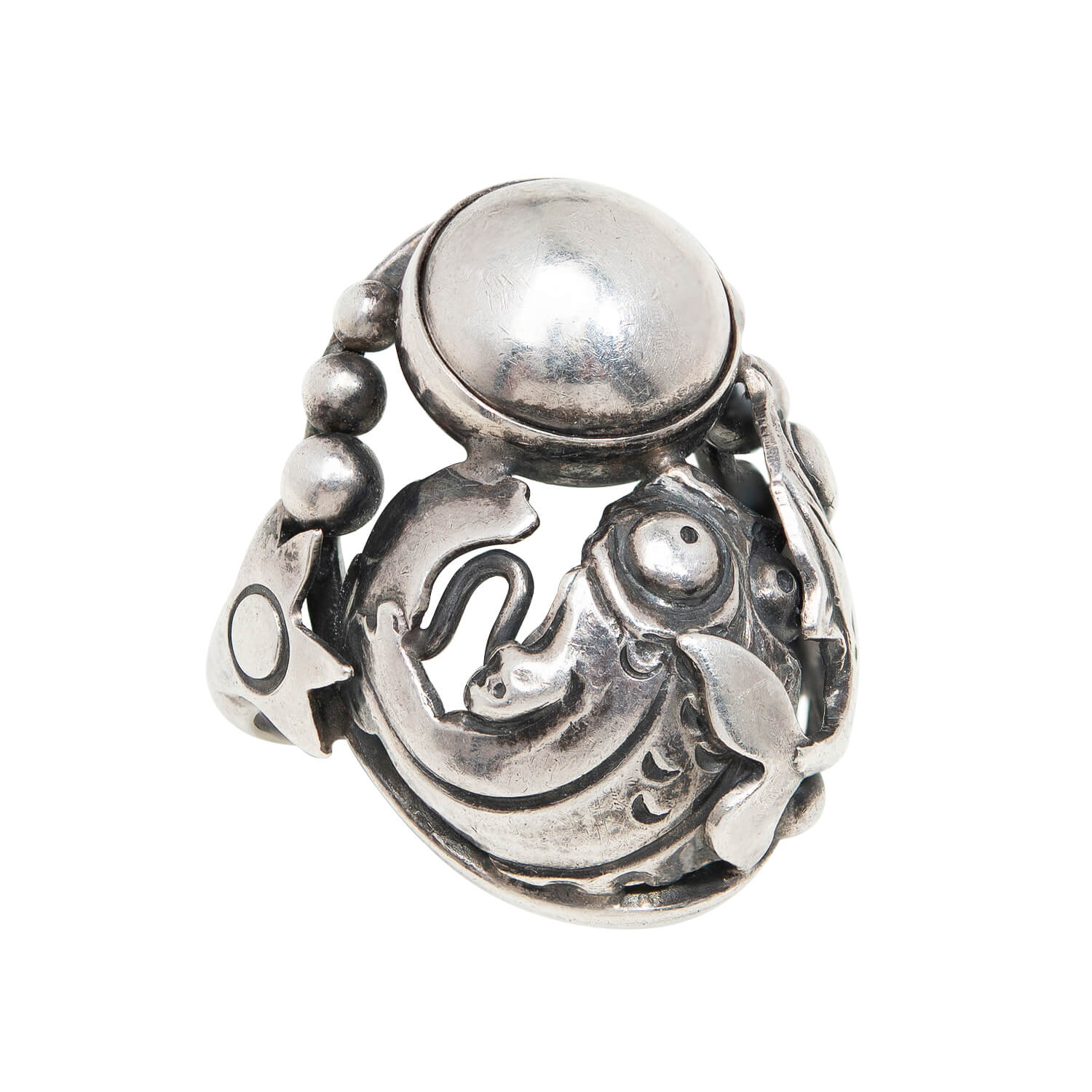 Vintage Swedish Sterling Silver Koi Fish Ring - Handcrafted Jewelry for Women, Unique Fish Design, Perfect Gift for Birthday, Anniversary & Special Occasions - Ideal for Boho, Nature Lovers & Fashion Accessories