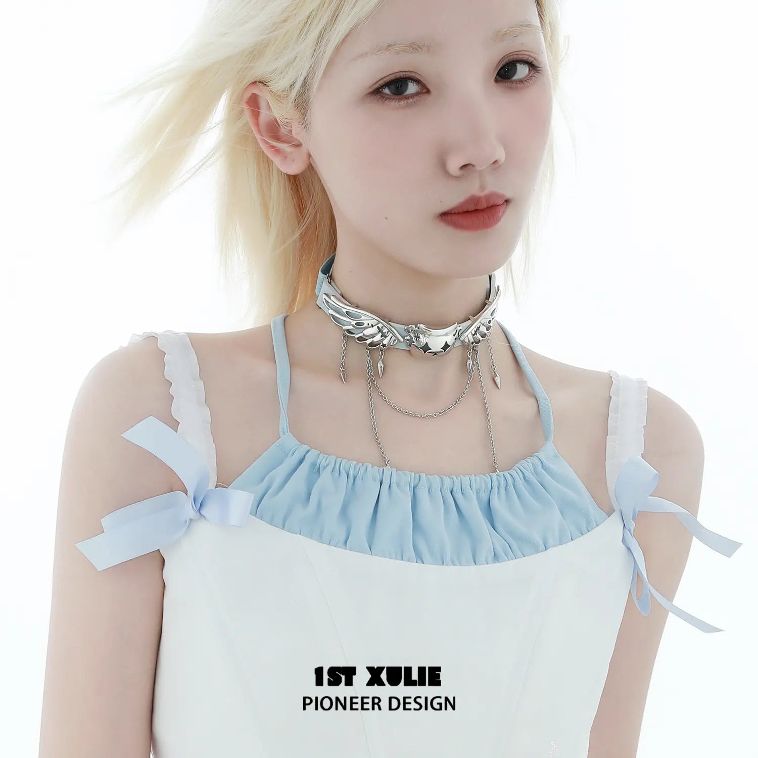 Angel Cuties Ultra Fiber Leather Adjustable Leg Chain & Choker Set - Stylish Body Jewelry for Women, Perfect for Parties, Cosplay and Fashion Accessories