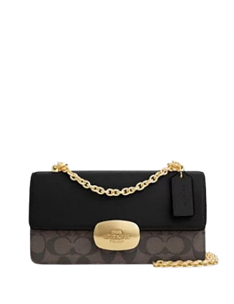 Coach Eliza Flap Crossbody Bag in Signature Canvas - Stylish & Compact Purse for Women, Perfect for Everyday Use, Work, and Travel
