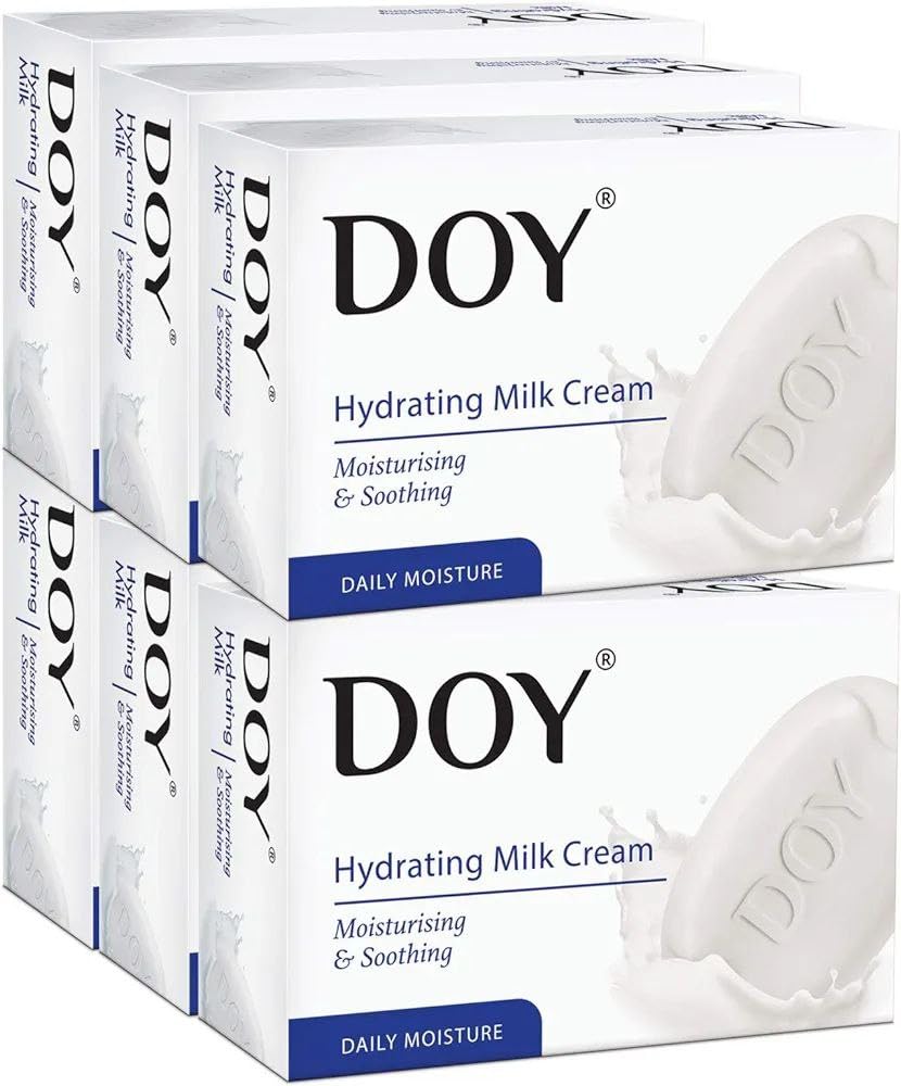 Doy Hydrating Milk Cream Soap - 125g (6 Pack) - Moisturizing & Nourishing Facial & Body Cleanser for Dry & Sensitive Skin - Perfect for Daily Skincare Routine & Spa Treatment