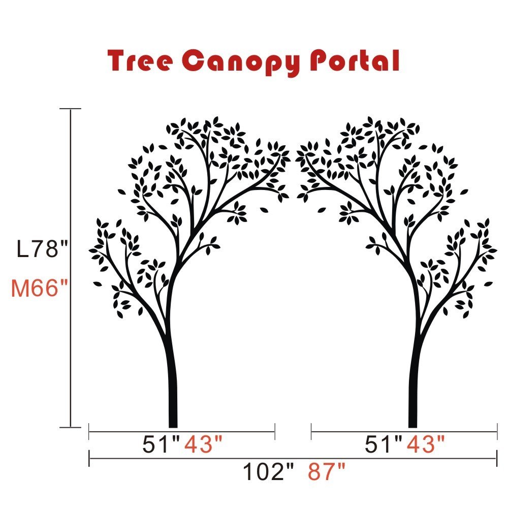 White Vinyl Nursery Tree Sticker - Tree Canopy Wall Decal & Mural for Kids Room Decor | Peel & Stick Home Wall Art | Perfect for Baby Nursery, Playroom & Bedroom Decorations