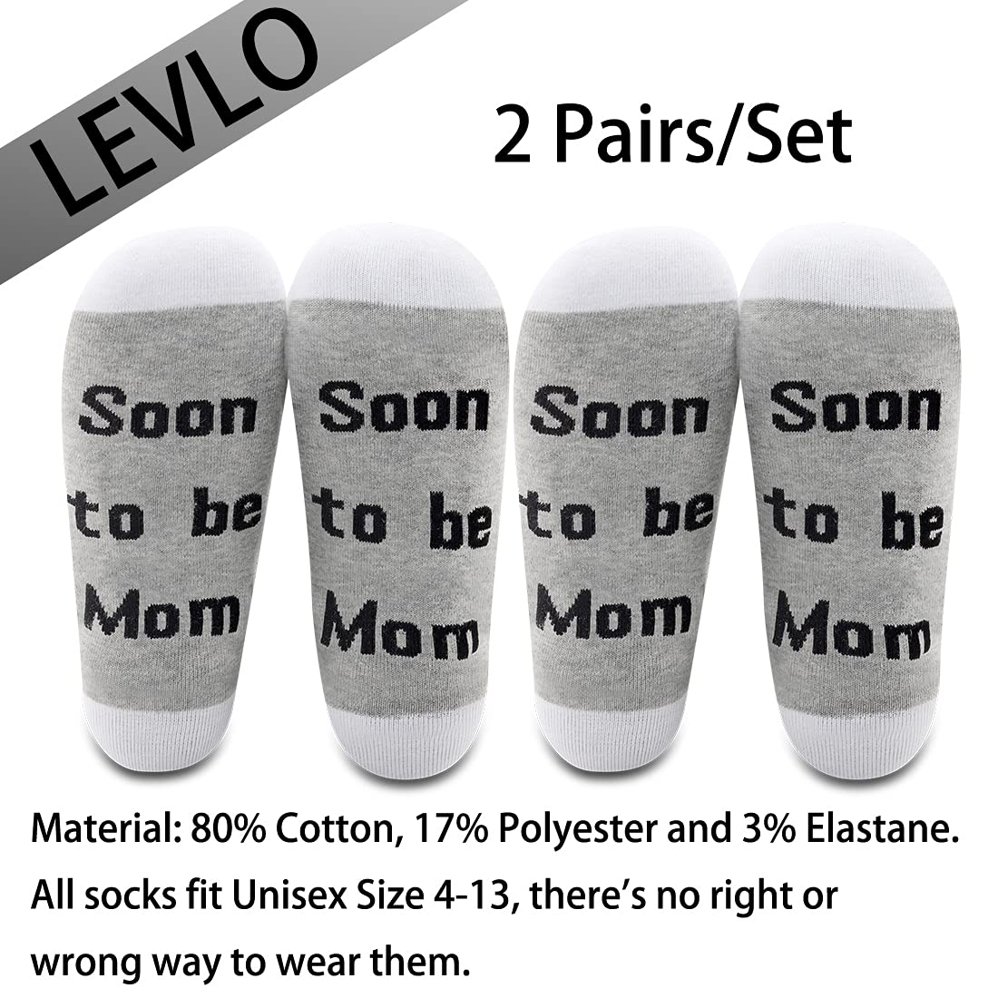 LEVLO New Mom & Dad Gift Set - 2022 Comfortable Socks for Expecting Parents - Perfect Pregnancy Announcement & Baby Shower Present - Ideal for First-Time Parents & Maternity Gifts