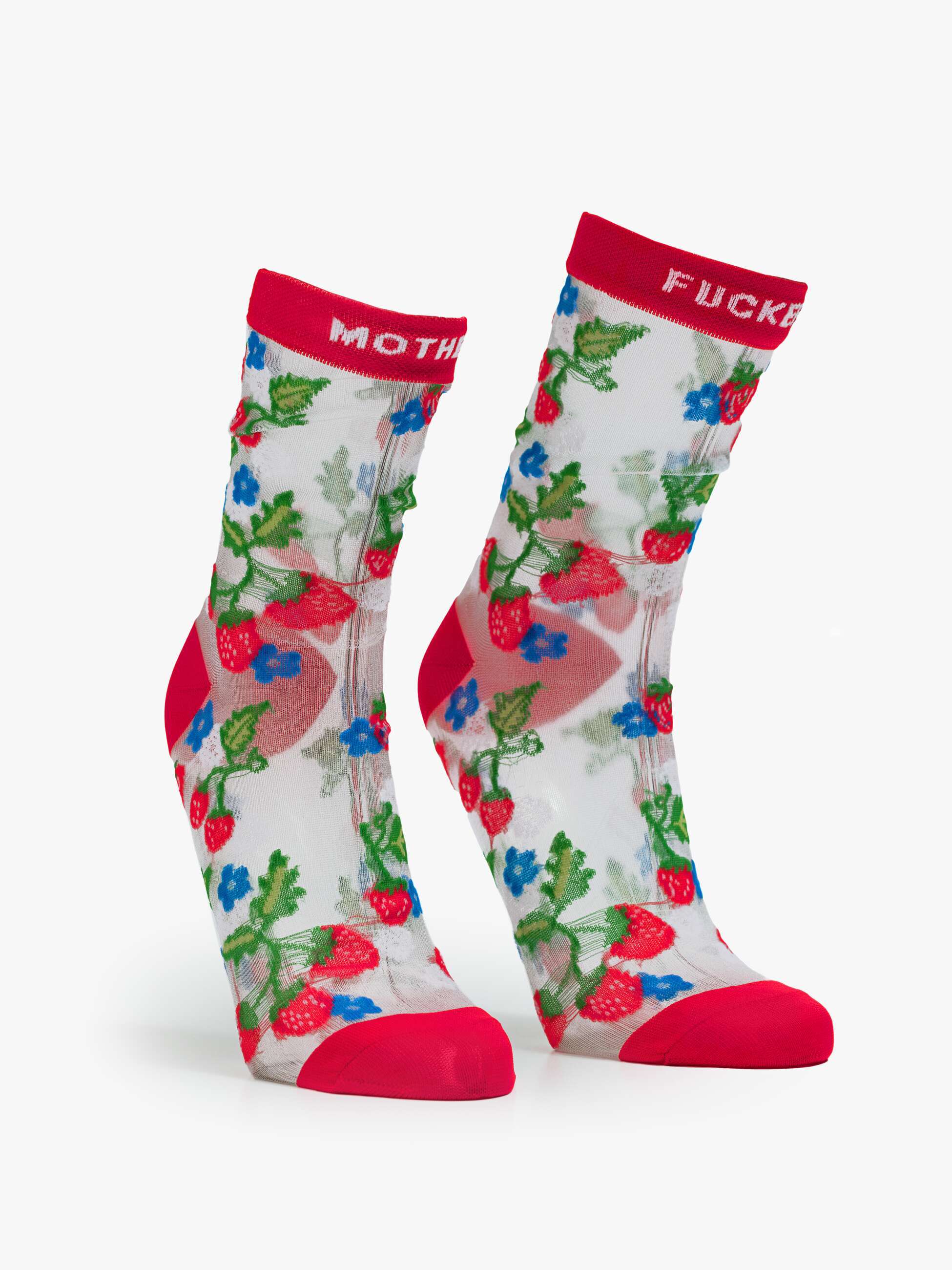 Step Up MF Strawberries Socks for Women - Cute Fruit Pattern Crew Socks - Perfect for Casual Wear, Gifts, and Everyday Comfort