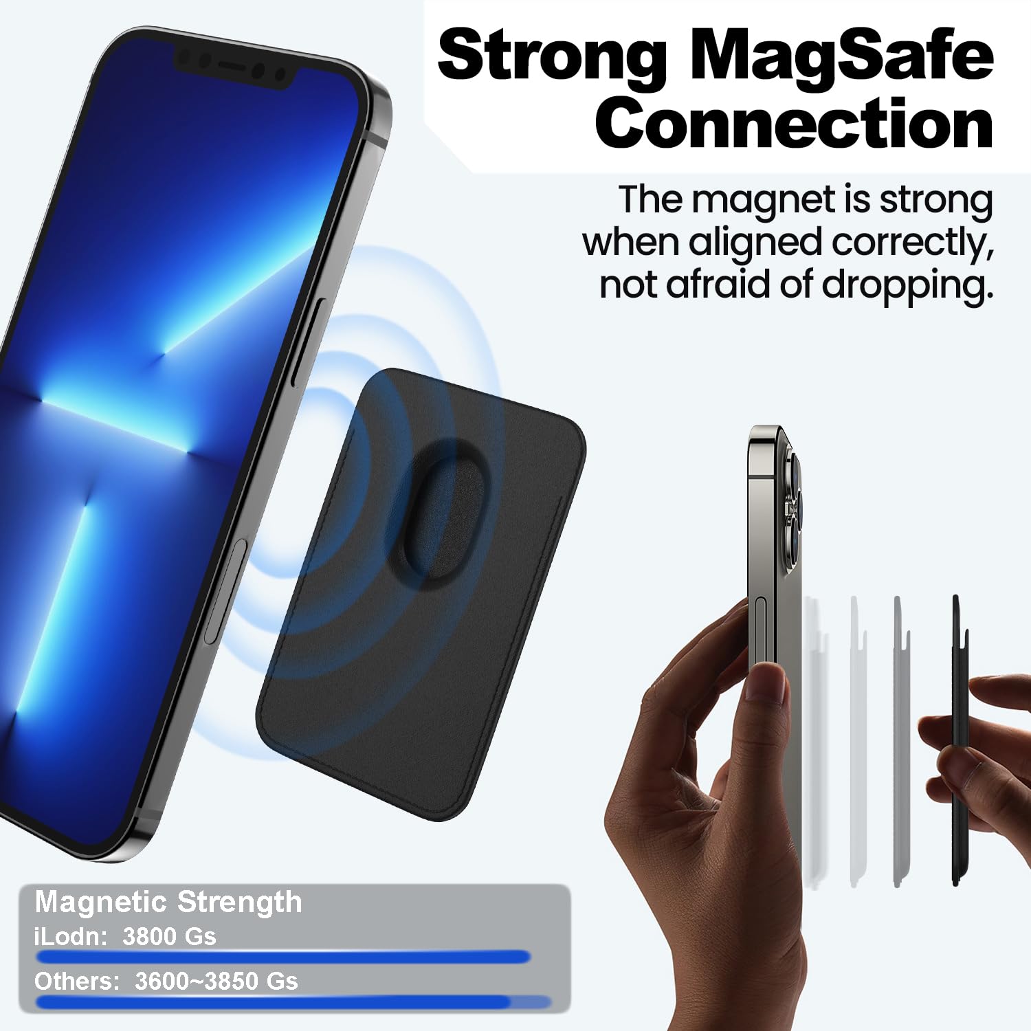 Magnetic Wallet for iPhone 16 15 14 13 12 Pro Max Plus - MagSafe Compatible Card Holder with Strong Adhesive (Light Pink) | Perfect for Everyday Use, Travel & Contactless Payments