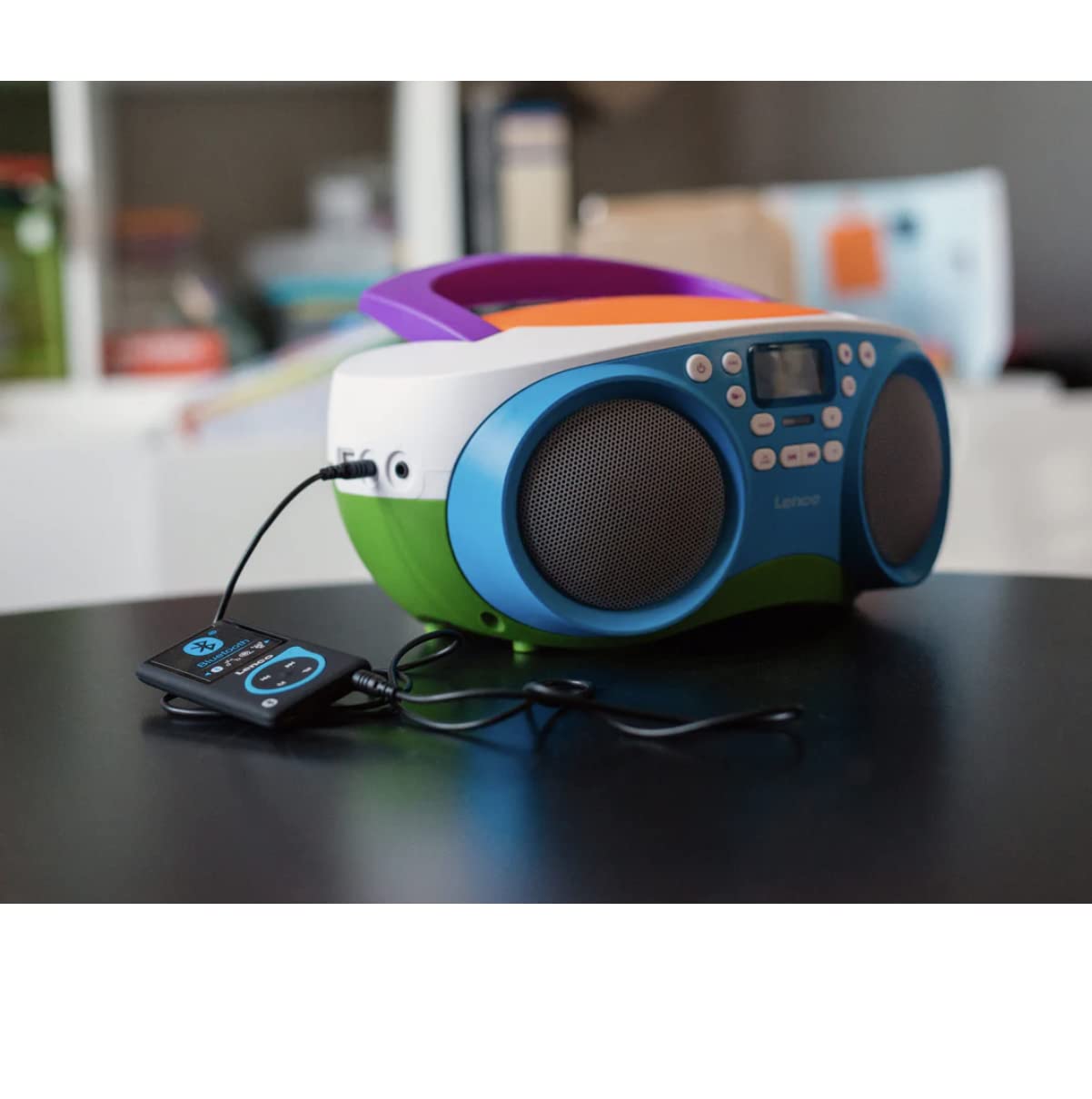 Lenco SCD-41 Portable Kids CD Player with FM Radio, USB MP3 Playback, 2x1W Stereo Sound - Battery & AC Powered (Multicolor) - Perfect for Children's Bedrooms, Playrooms & Travel Entertainment