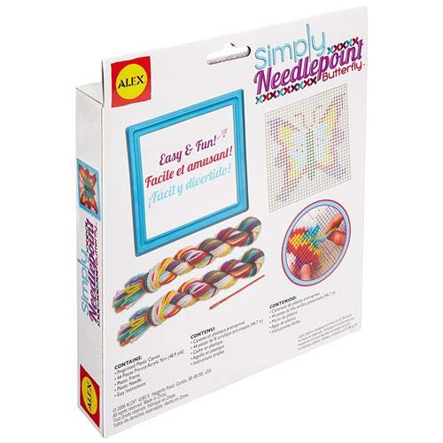 ALEX Toys Simply Needlepoint Butterfly Kit - Kids Arts and Crafts Activity for Beginners, DIY Embroidery Set for Children Ages 6-12 - Perfect for Birthday Gifts, Creative Play & Home Decor Projects