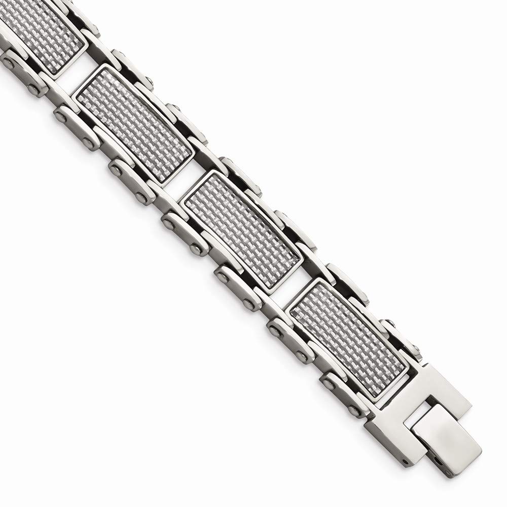 Premium Stainless Steel Carbon Fiber Bracelet for Men - 8.5
