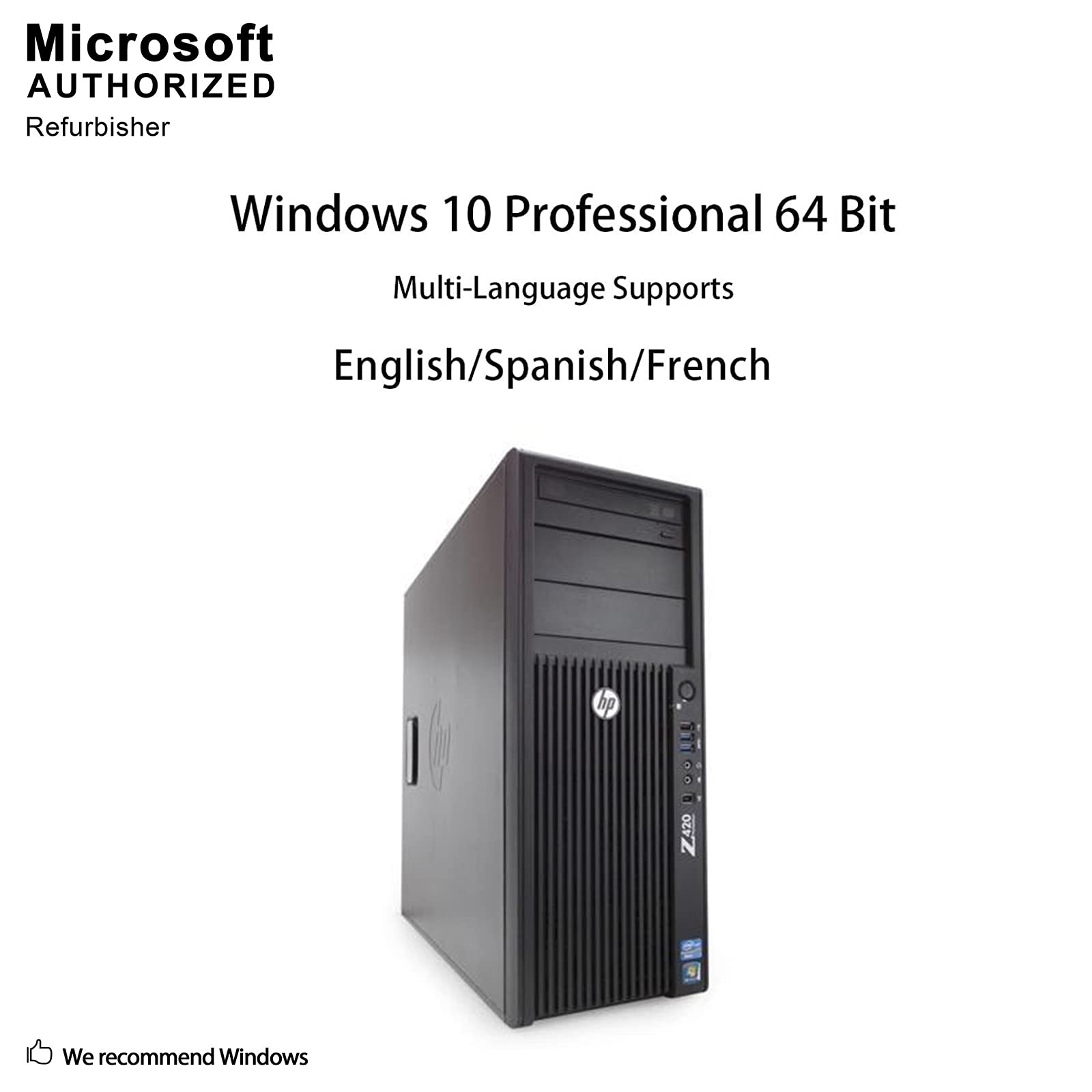 HP Z420 Workstation Computer - Intel Xeon Quad Core Processor up to 3.8GHz, 16GB DDR3 RAM, 240GB SSD + 1TB HDD, Windows 10 Pro, NVIDIA Quadro 2000 1GB GPU, USB 3.0, WiFi (Certified Renewed) - Perfect for CAD, Video Editing & 3D Rendering