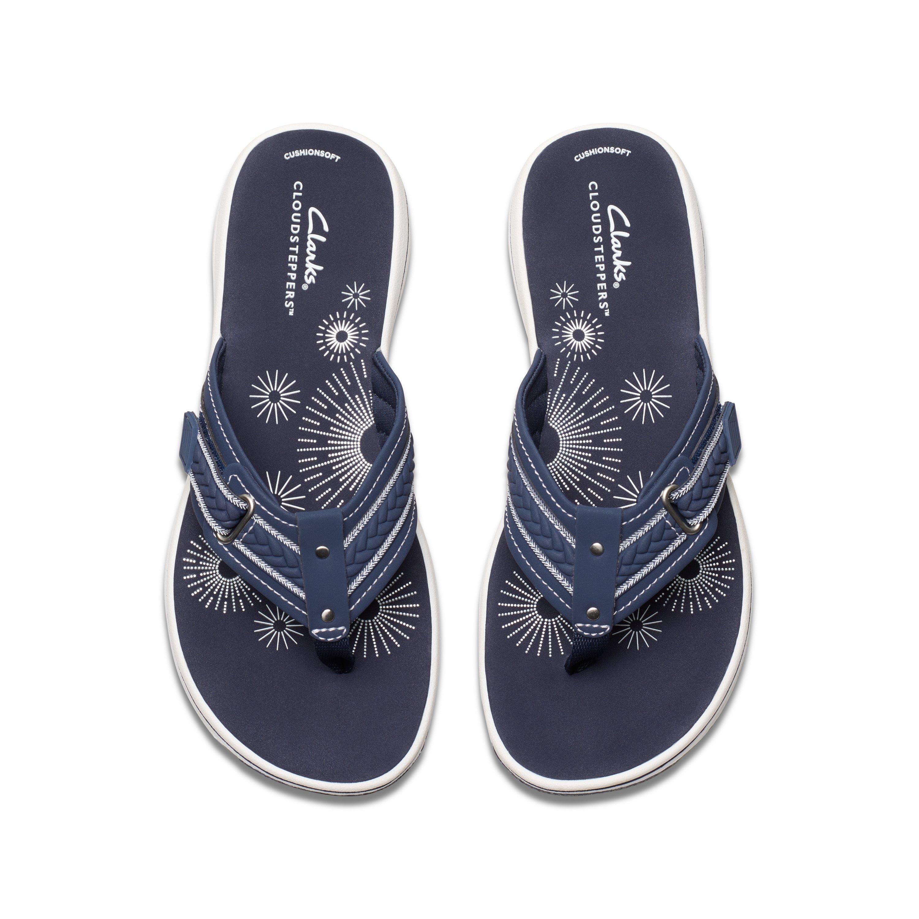 CLARKS BREEZY SUN Women's Comfortable Slip-On Sandals - Breathable & Lightweight Summer Shoes for Beach, Travel & Casual Wear
