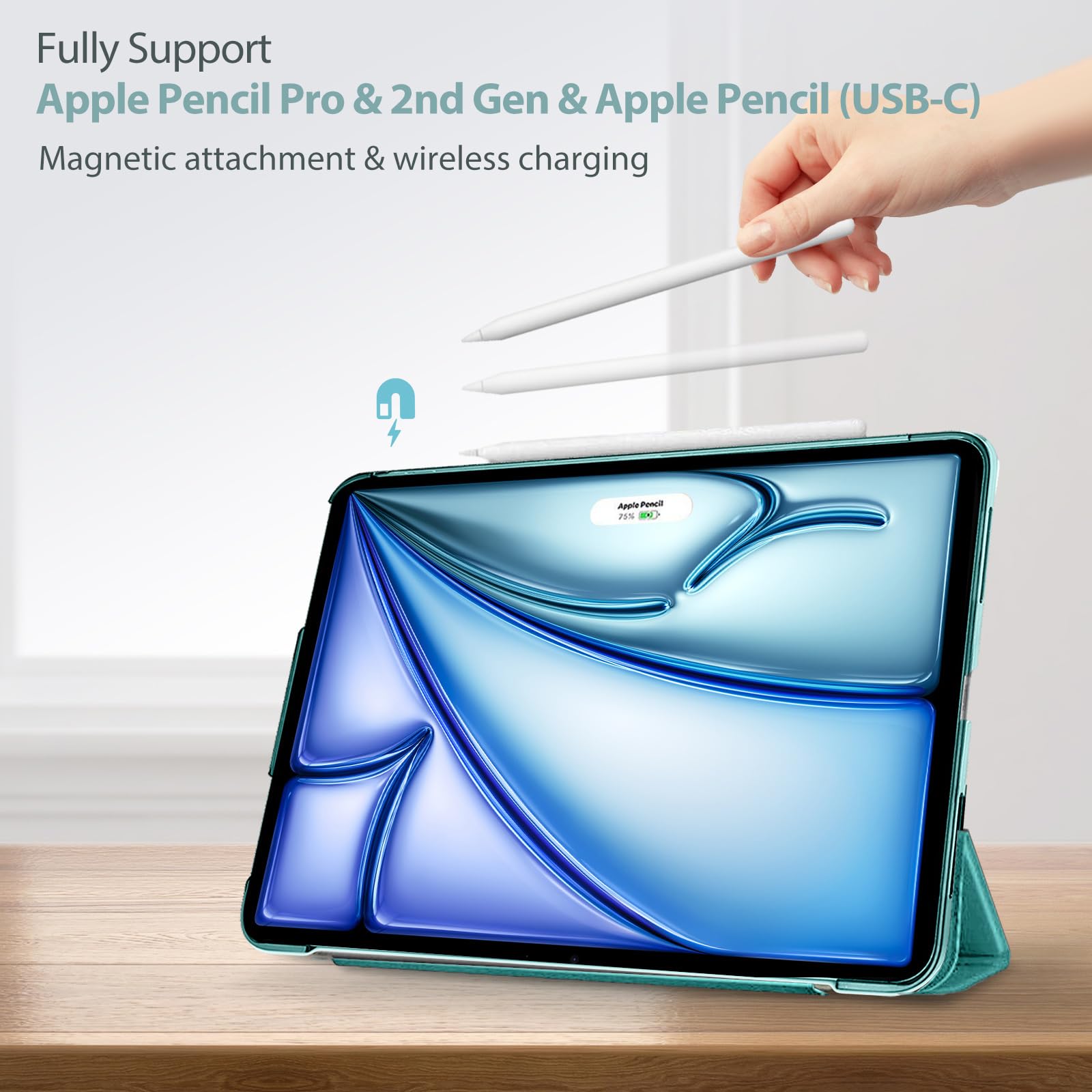 ProCase iPad Air 11-inch M3/M2 & 10.9-inch 5th/4th Gen Smart Protective Case - Shockproof Cover for iPad Air 2020-2025 (Airblue) - Perfect for Work, Travel & School Use