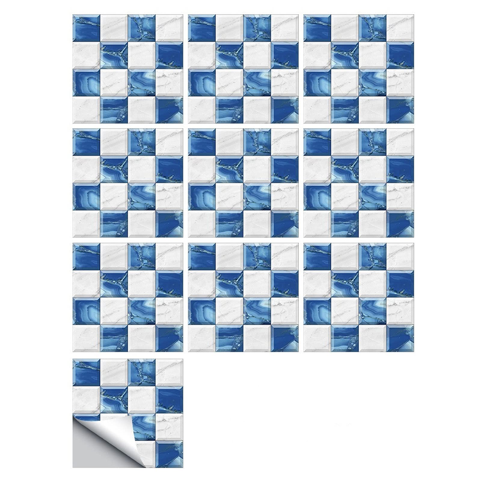 10-Piece Crystal Tile Stickers Set - DIY Waterproof Self-Adhesive Wall Decals for Home Decor, Living Room, Bathroom & Kitchen - 10cm x 10cm Mosaic Tiles - Perfect for DIY Projects, Wall Art & Furniture Upgrades