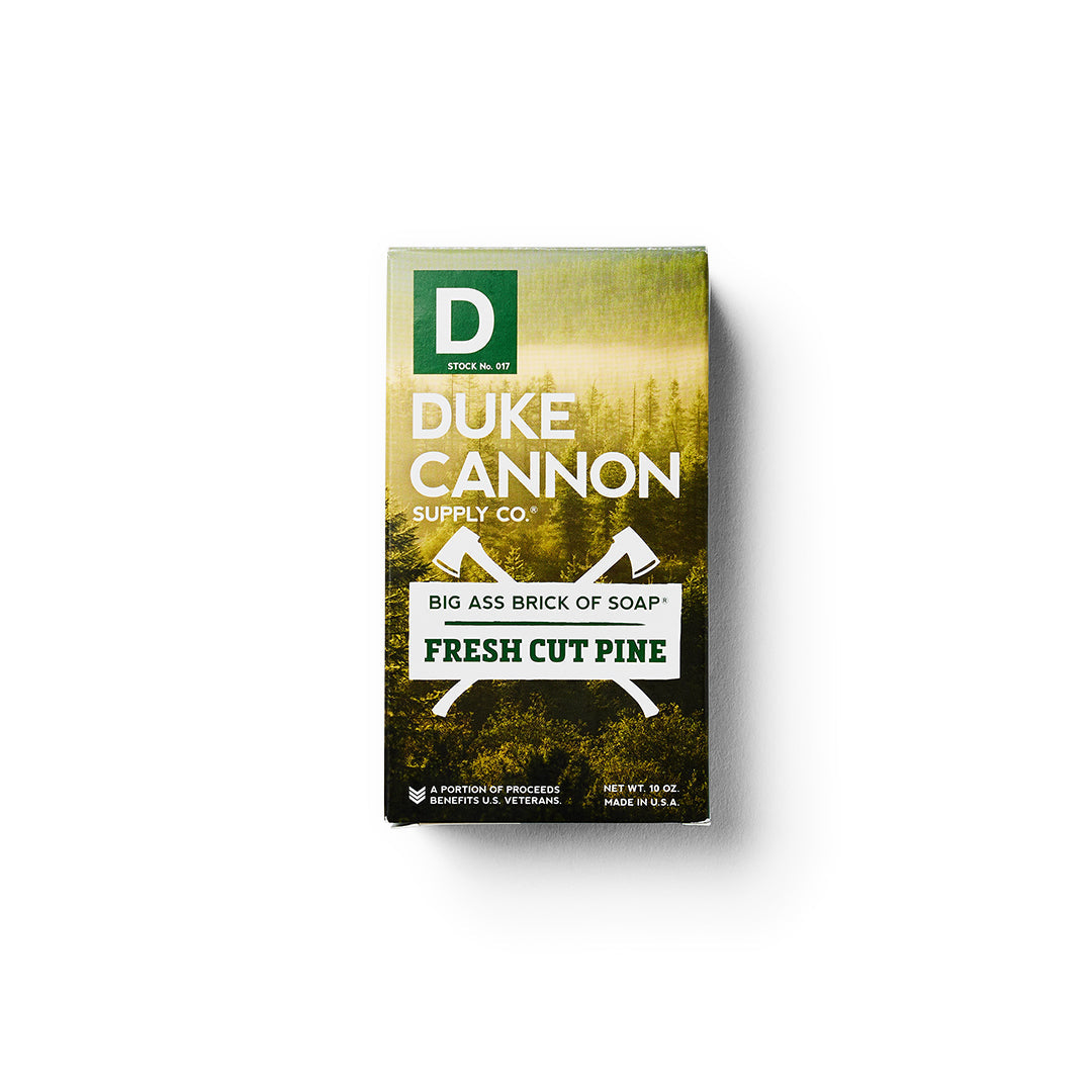 Duke Cannon Big Ass Brick of Soap - Fresh Cut Pine Scented Bar Soap for Men | Long-Lasting, Moisturizing Body Wash | Perfect for Shower, Gym, and Camping Use