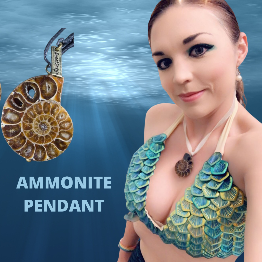 Natural Ammonite Fossil Jewelry - Handmade Sterling Silver Pendant Necklace for Women - Perfect for Boho, Vintage & Nature-Inspired Fashion