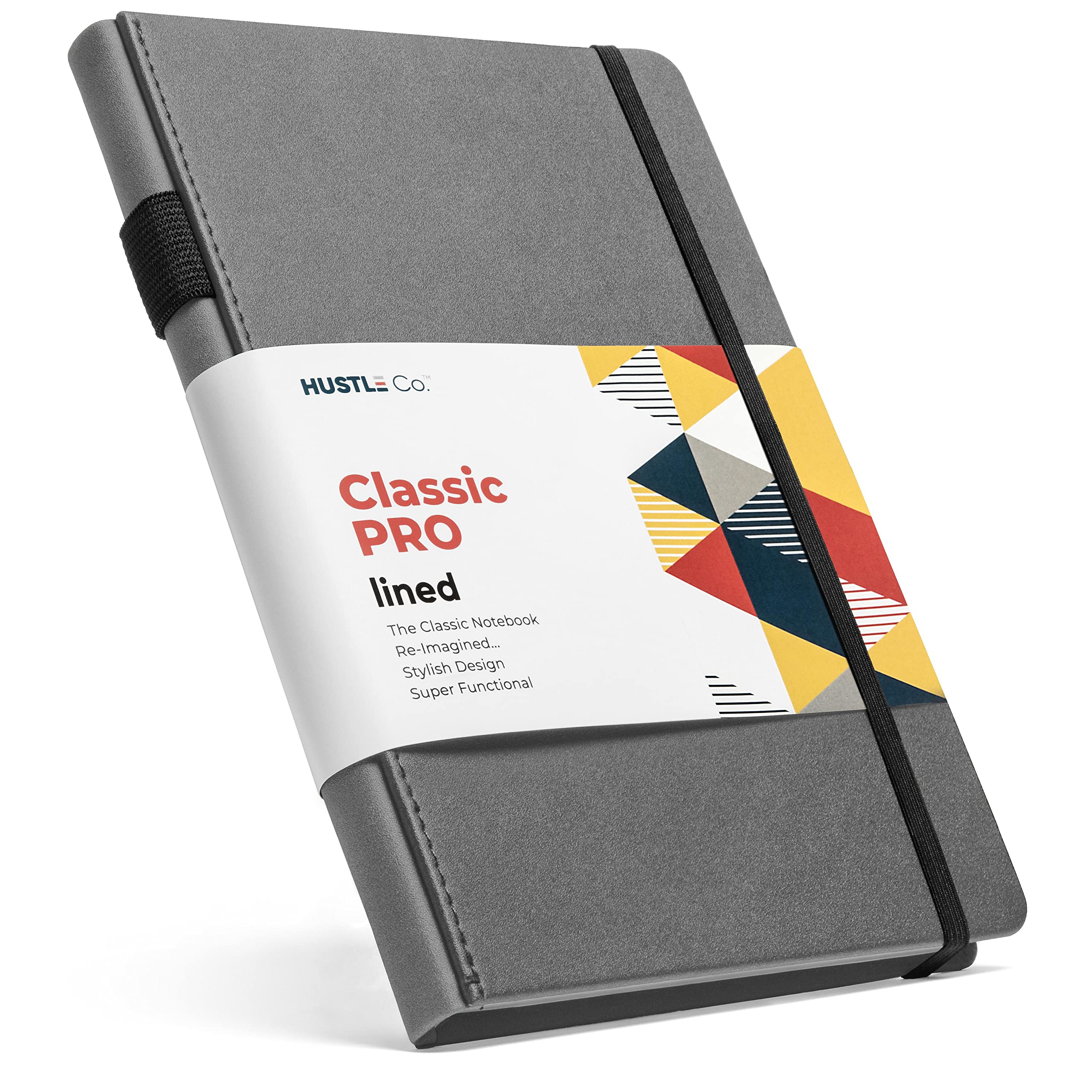 Premium A5 Hardcover Notebook (5x8 inch) - 120gsm Thick Lined Paper, Lay-Flat Design for Smooth Writing | Professional Executive Journal for Office, Business & Work | Perfect Gift for Men & Women | Ideal for Meetings, Note-Taking & Daily Planning - Gray
