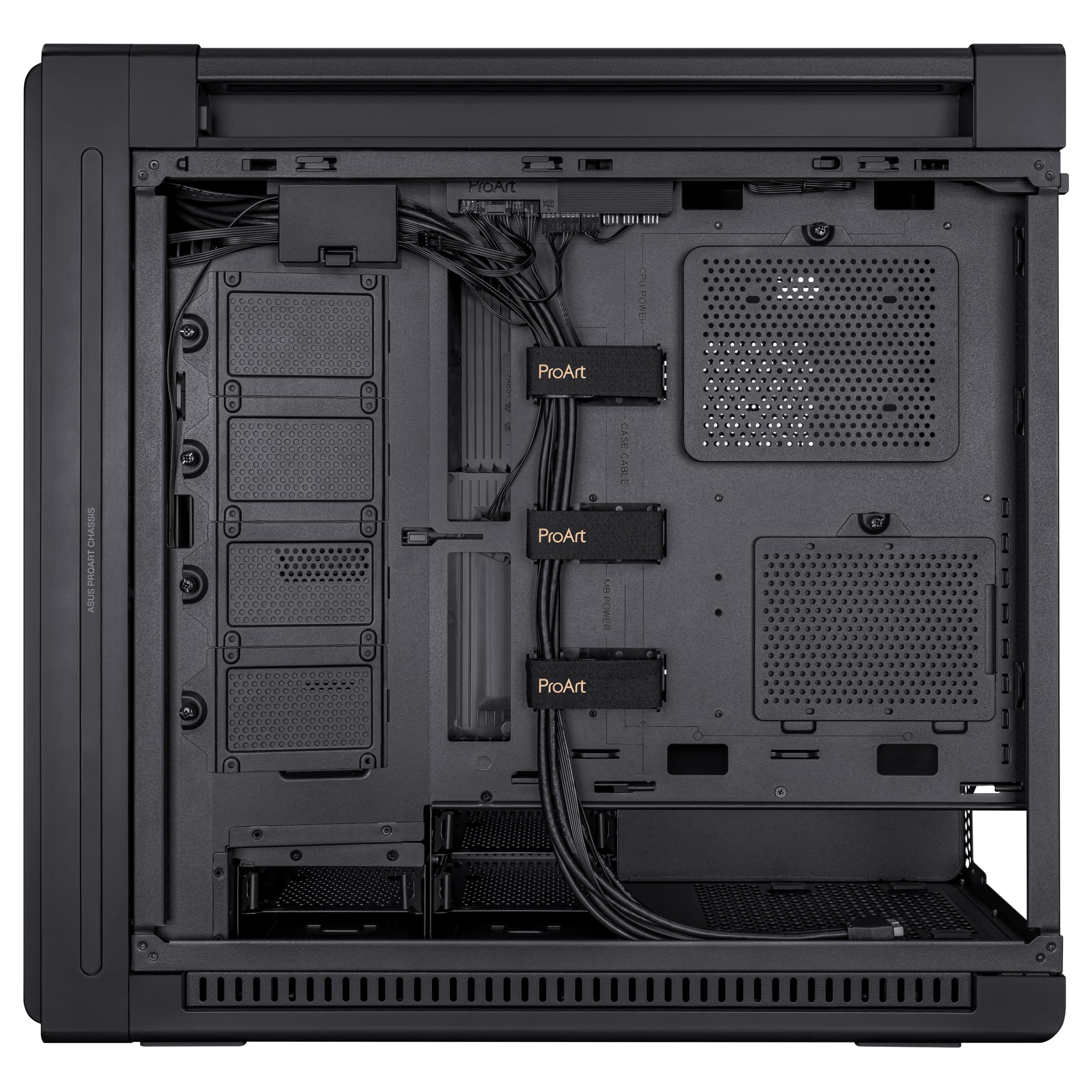 ASUS ProArt PA602 E-ATX PC Case - Supports 420mm Radiator, Includes 1x140mm & 2x200mm Fans, Front IR Dust Indicator, Tool-Free PCIe Mounting - Ideal for High-End Gaming & Professional Workstations