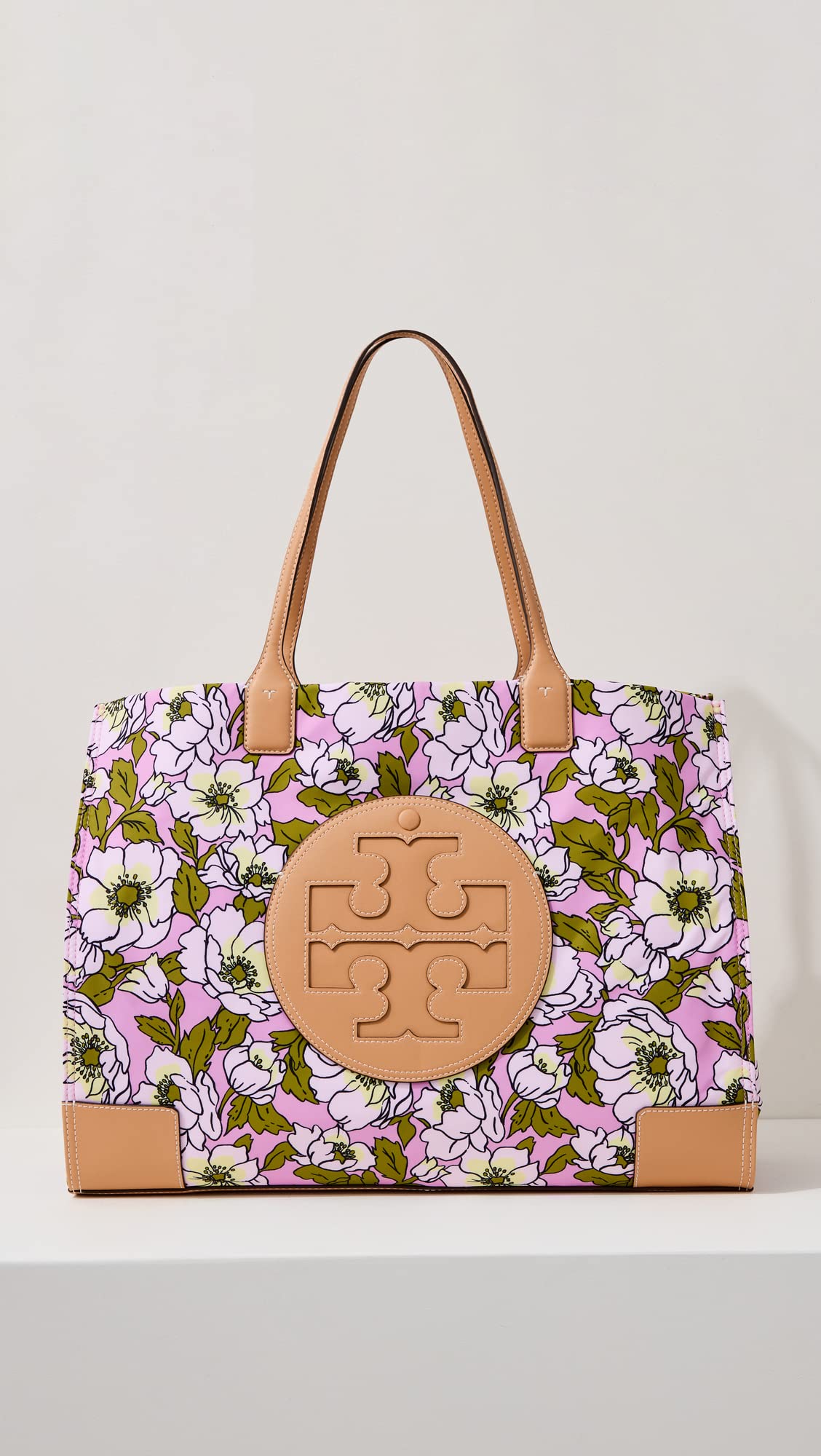 Tory Burch Women's Ella Printed Canvas Tote Bag - Stylish Designer Handbag for Work, Travel & Everyday Use