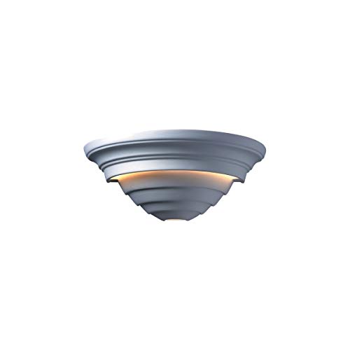 Justice Design Group Ambiance Collection 2-Light Wall Sconce - Bisque Finish | Elegant Wall Lighting Fixture for Bedroom, Living Room & Hallway Decor
