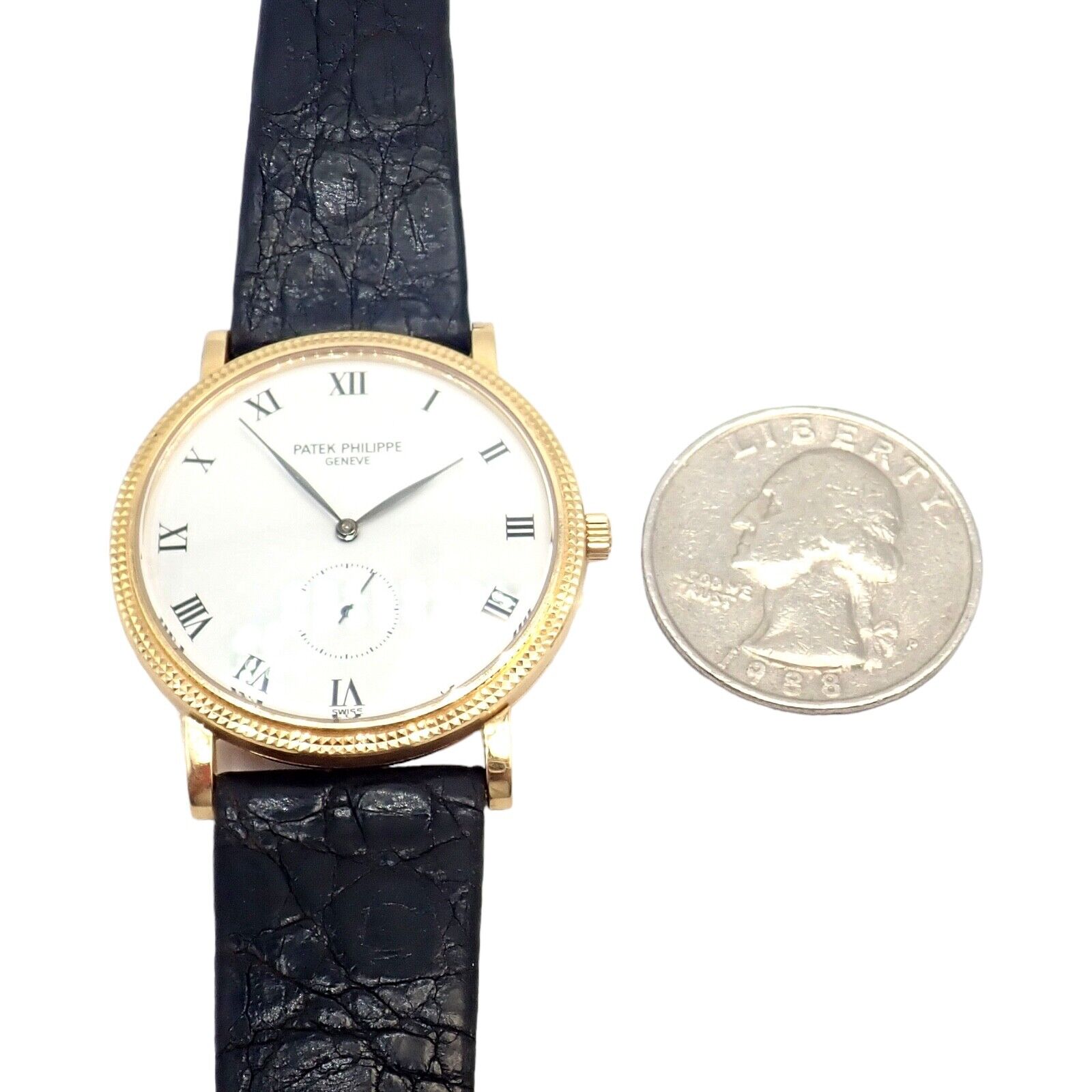 Patek Philippe Calatrava 18k Yellow Gold Men's Watch with Roman Dial - Manual Wind Luxury Dress Watch for Formal Events & Business Occasions