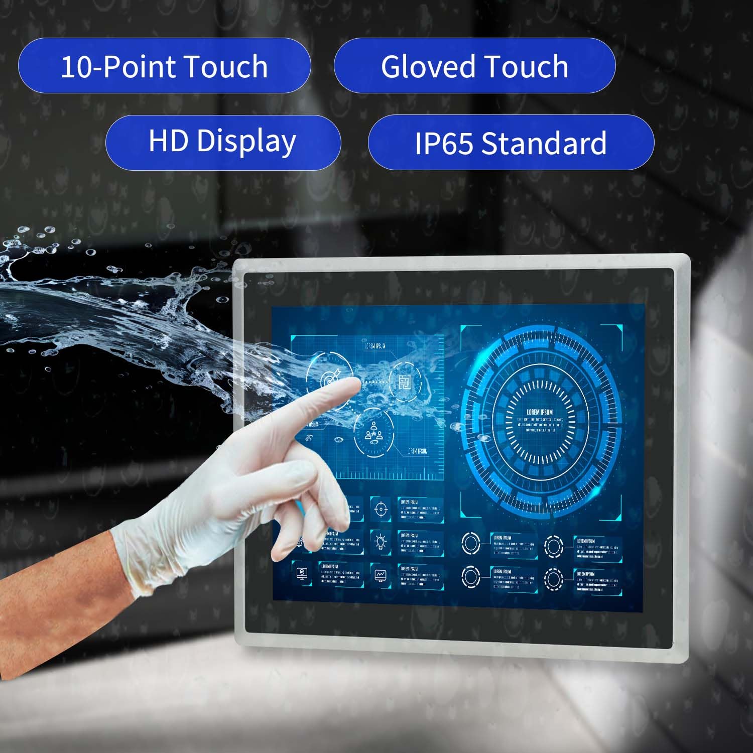 10.4 Inch TouchWo Industrial Touchscreen Monitor with HDMI, USB Ports, Built-in Speakers & Capacitive Touch - Perfect for Factory Automation, Kiosks, and Control Panels