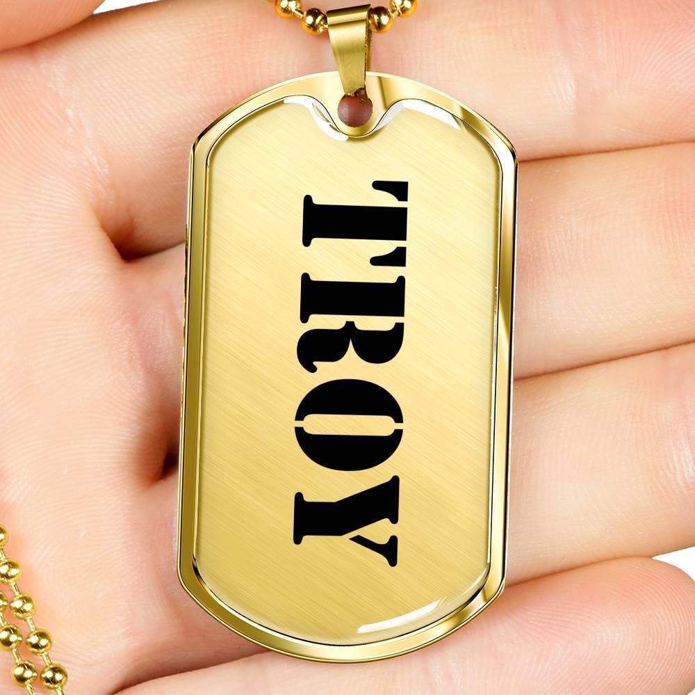 18K Gold Plated Personalized Dog Tag Necklace - Custom Name Engraved Luxury Jewelry for Men, Father's Day & Birthday Gifts - Perfect for Everyday Wear, Special Occasions & Military Appreciation