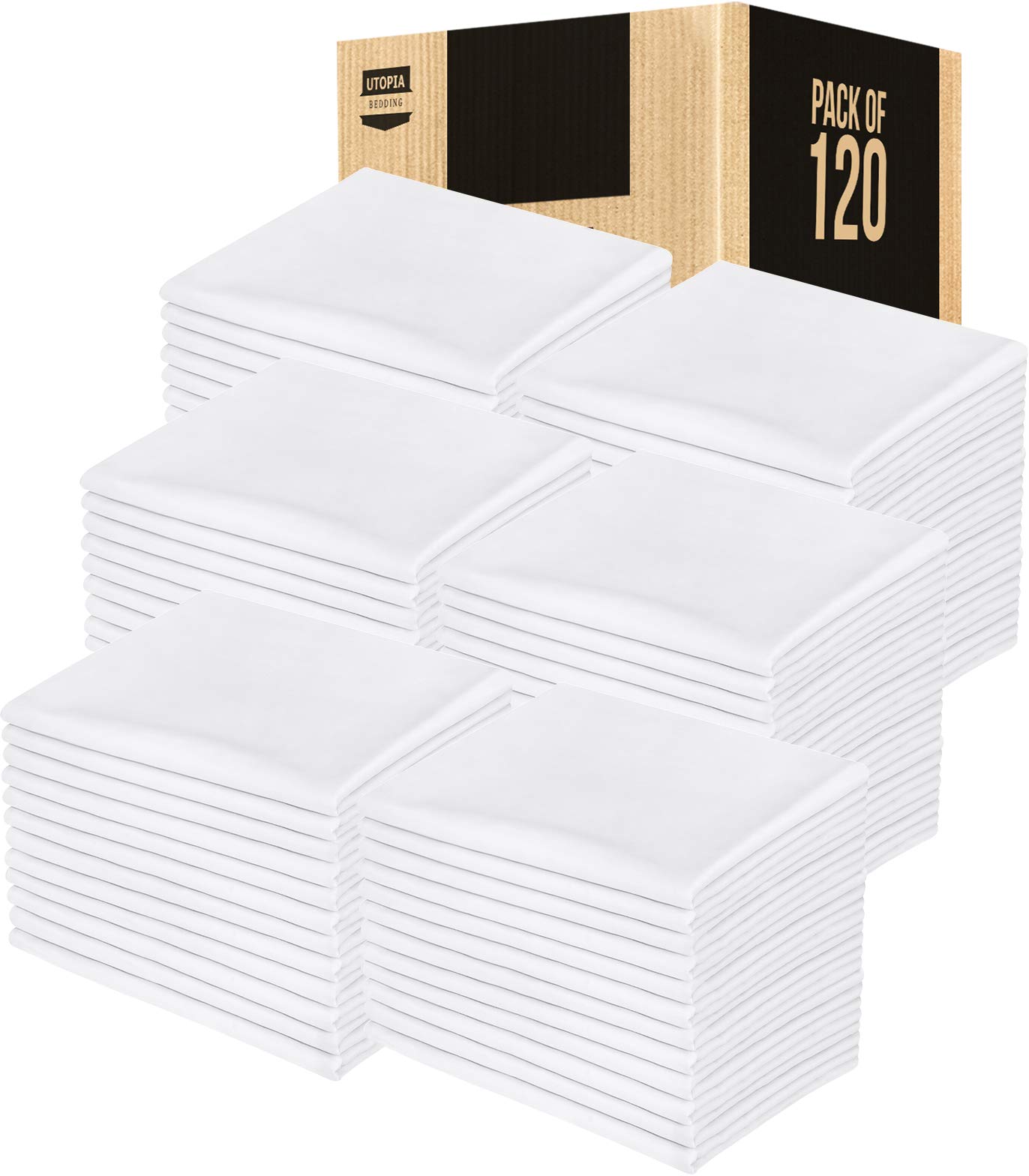 Utopia Bedding Brushed Microfiber Pillowcases - Queen Size (Pack of 120) - Soft Hypoallergenic Pillow Covers for Hotels, Dorms & Home Use - White