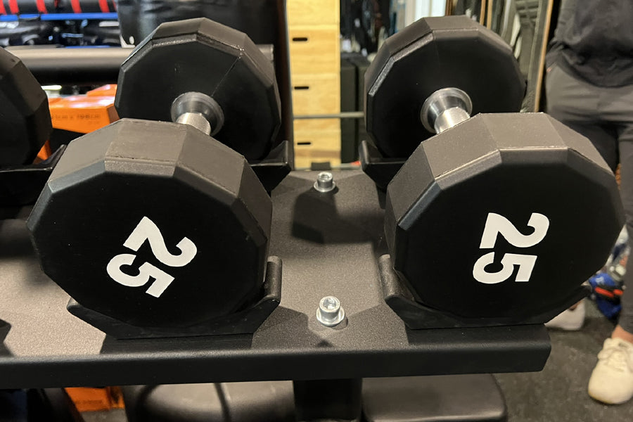 Warrior 12-Sided Urethane Dumbbells Set - Heavy Duty Workout Weights for Home Gym, Strength Training & CrossFit - Perfect for Weightlifting, Bodybuilding & Fitness Routines