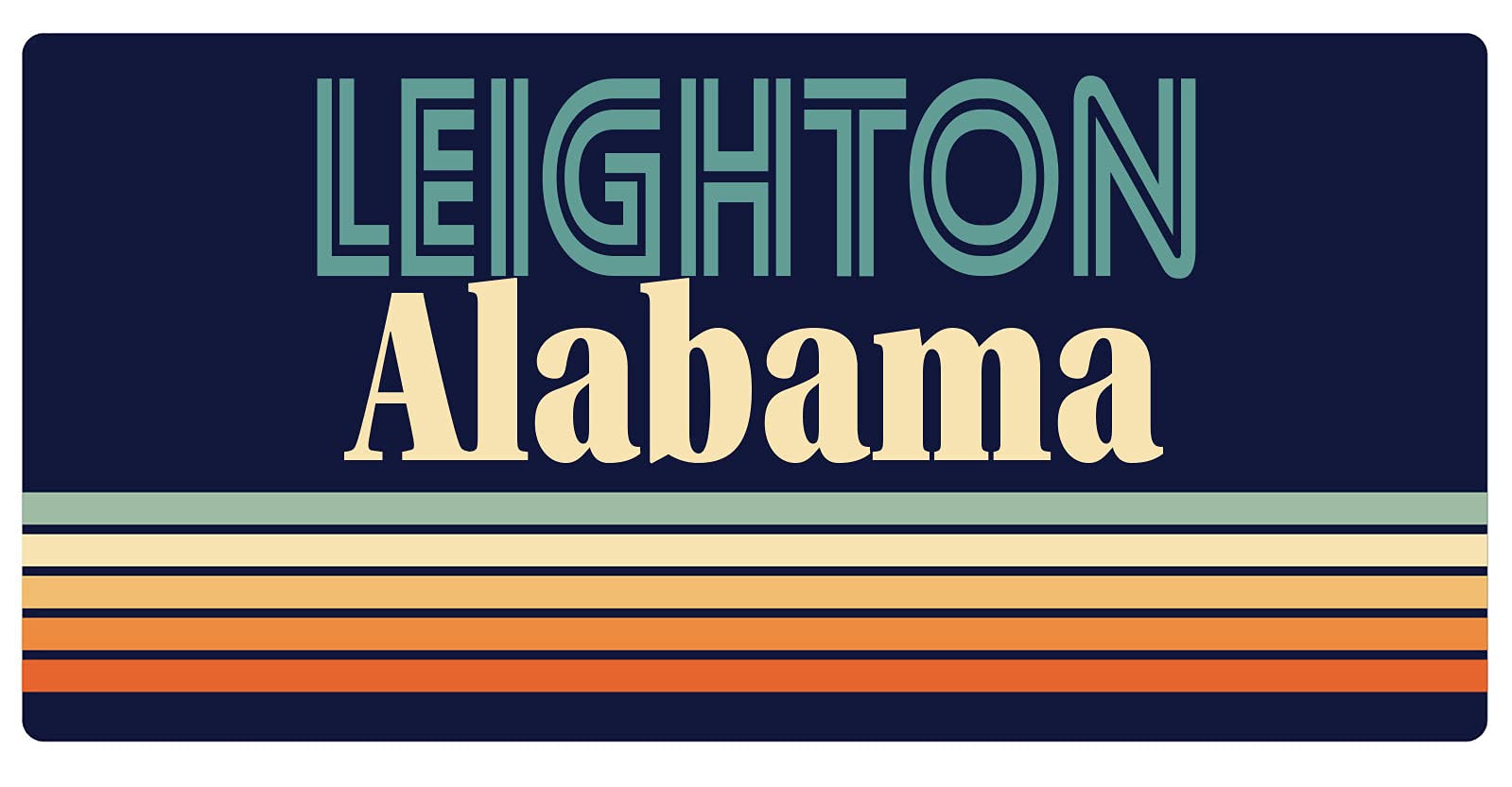 Leighton Alabama Retro Fridge Magnet 5 x 2.5 Inch - Vintage Souvenir for Refrigerator, Office, Home Decor & Gift Idea