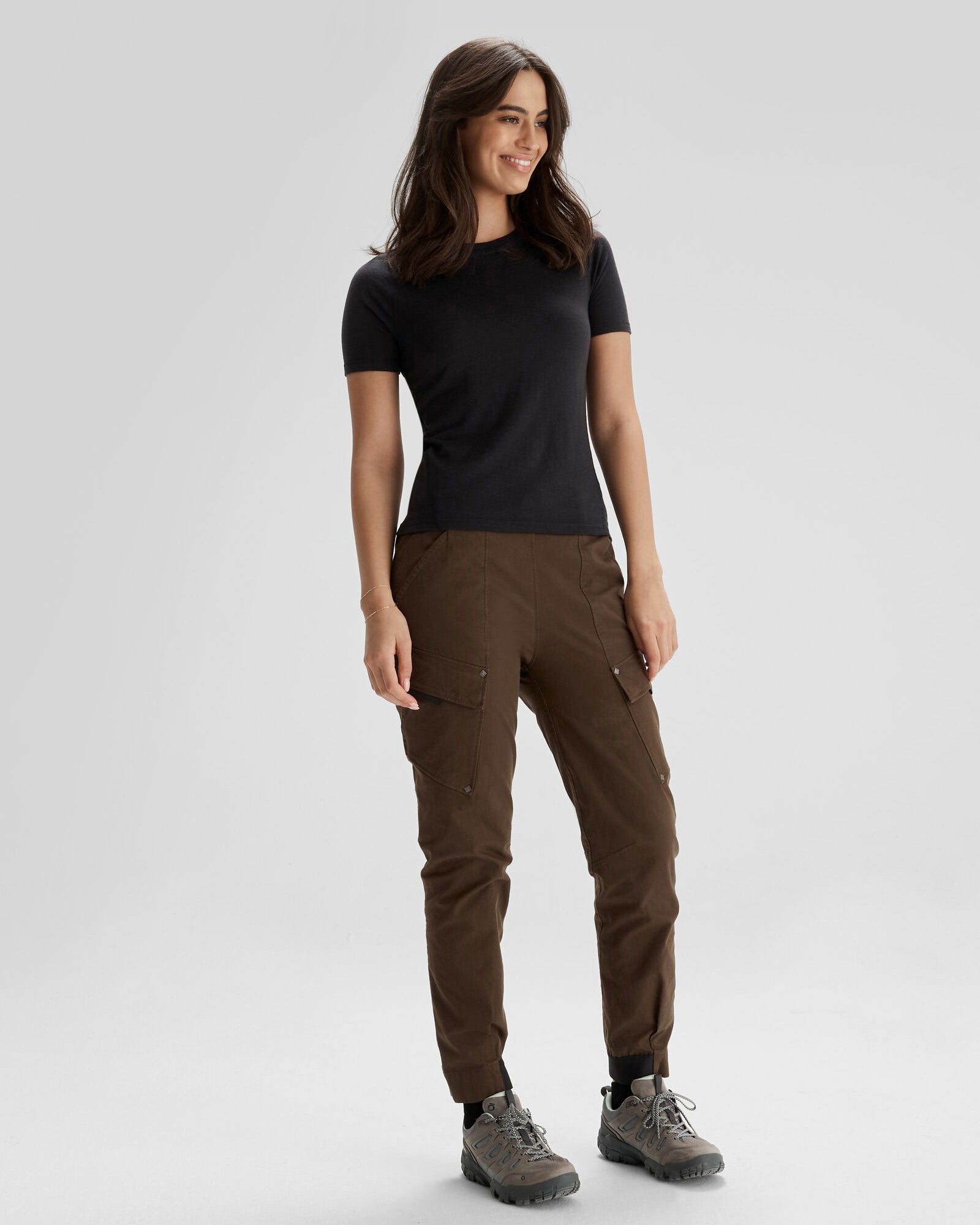 Women's K Merino 125 Baselayer T-Shirt - Black Stingray | Ultra Soft Merino Wool Base Layer for Hiking, Running & Cold Weather | Moisture Wicking & Odor Resistant