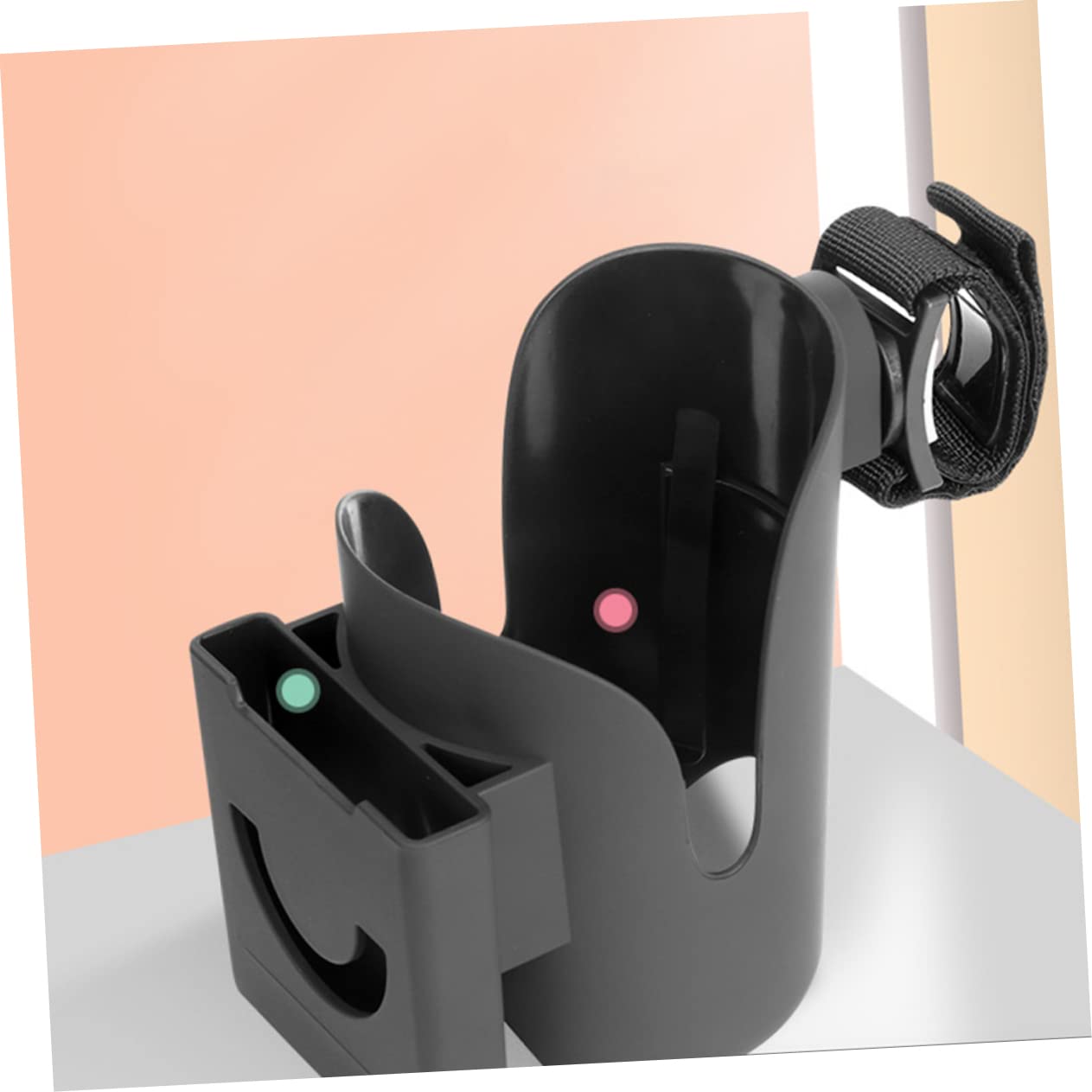 ERINGOGO Universal 2-in-1 Stroller Cup Holder & Phone Stand - Compatible with iPhone, Samsung, Most Smartphones - Perfect for Strollers, Shopping Carts, and Car Seats