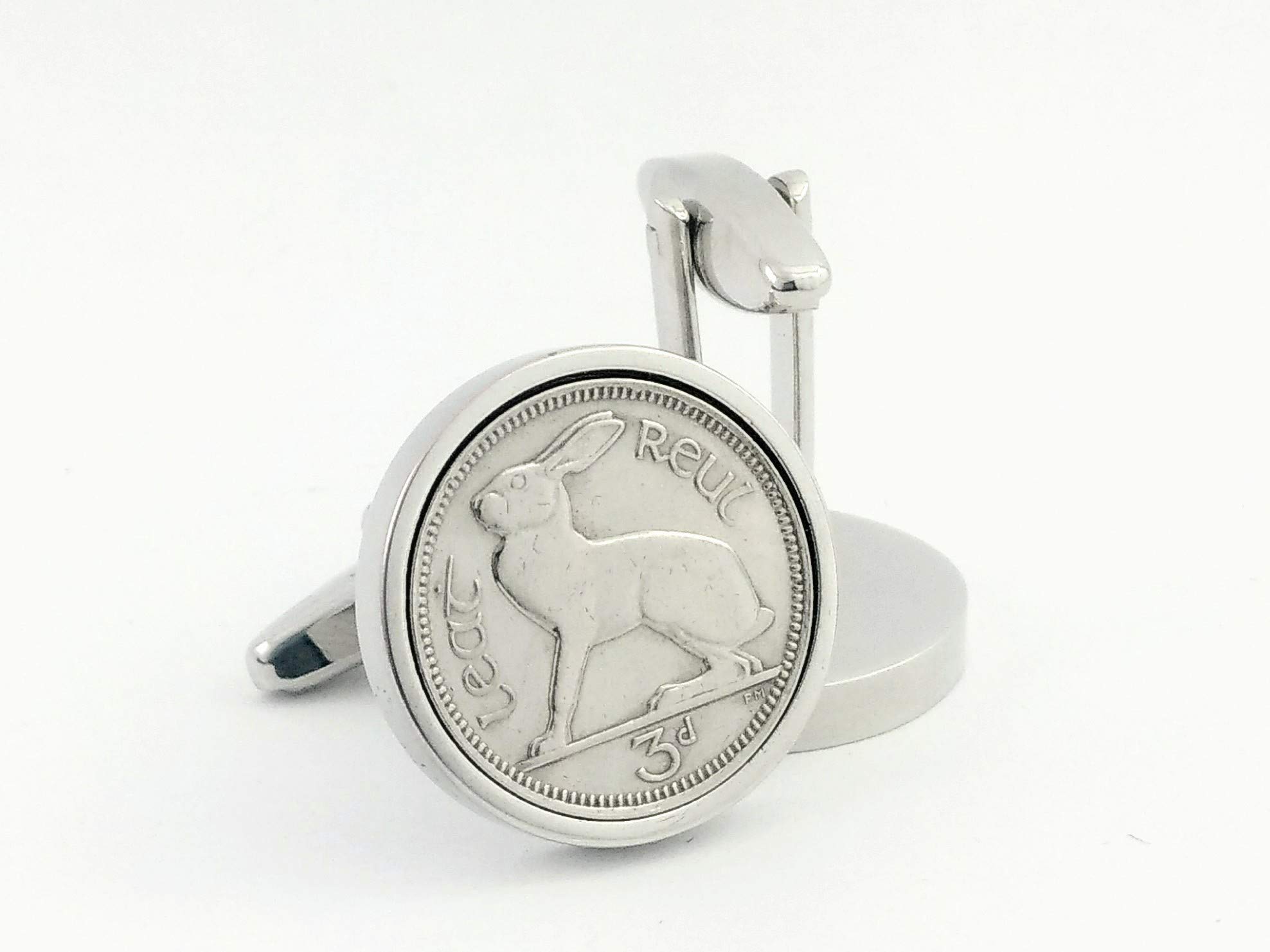 1962 Irish Coin Cufflinks for 61st Birthday - Lucky Anniversary Gift for Men with Elegant Presentation Box - Perfect for Father's Day, Graduation & Special Occasions