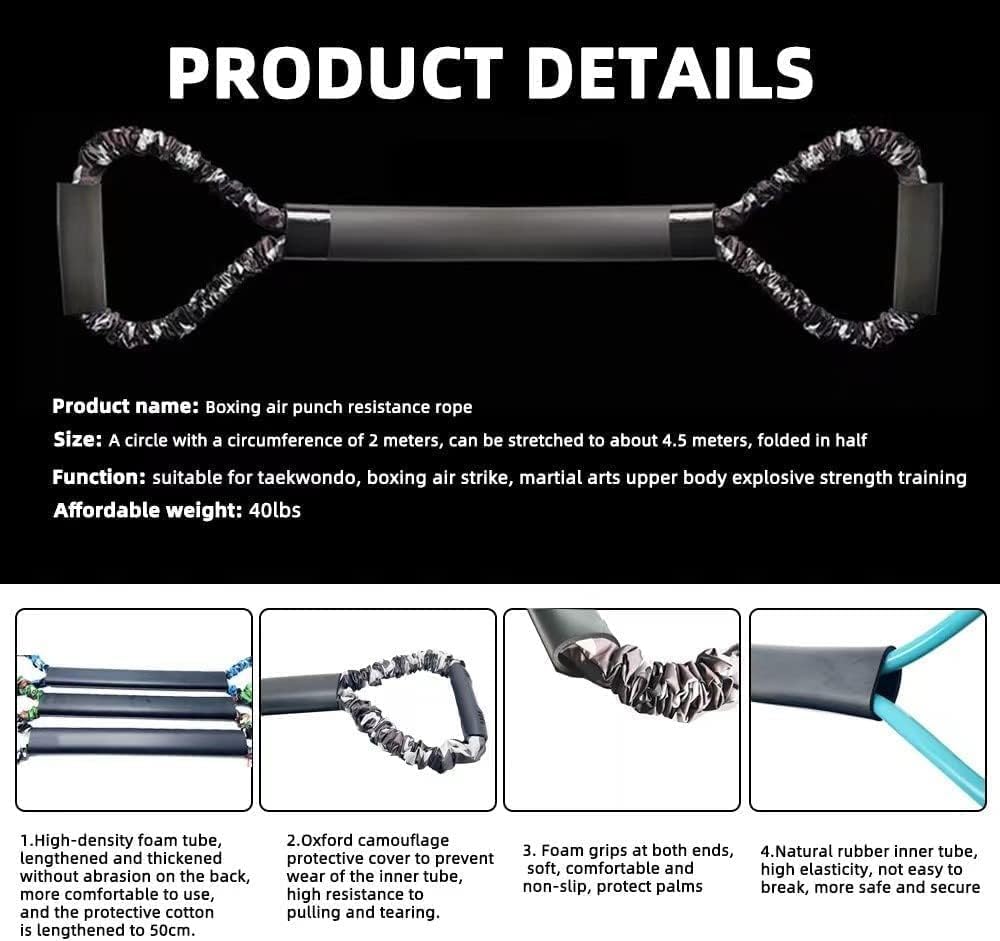 Premium Boxing Training Equipment Set - Resistance Bands for Shadow Boxing, Kicking & Punching | Full Body Workout Accessories for Home Gym | Men & Women Fitness Gear | Ideal for MMA, Kickboxing & Cardio Training