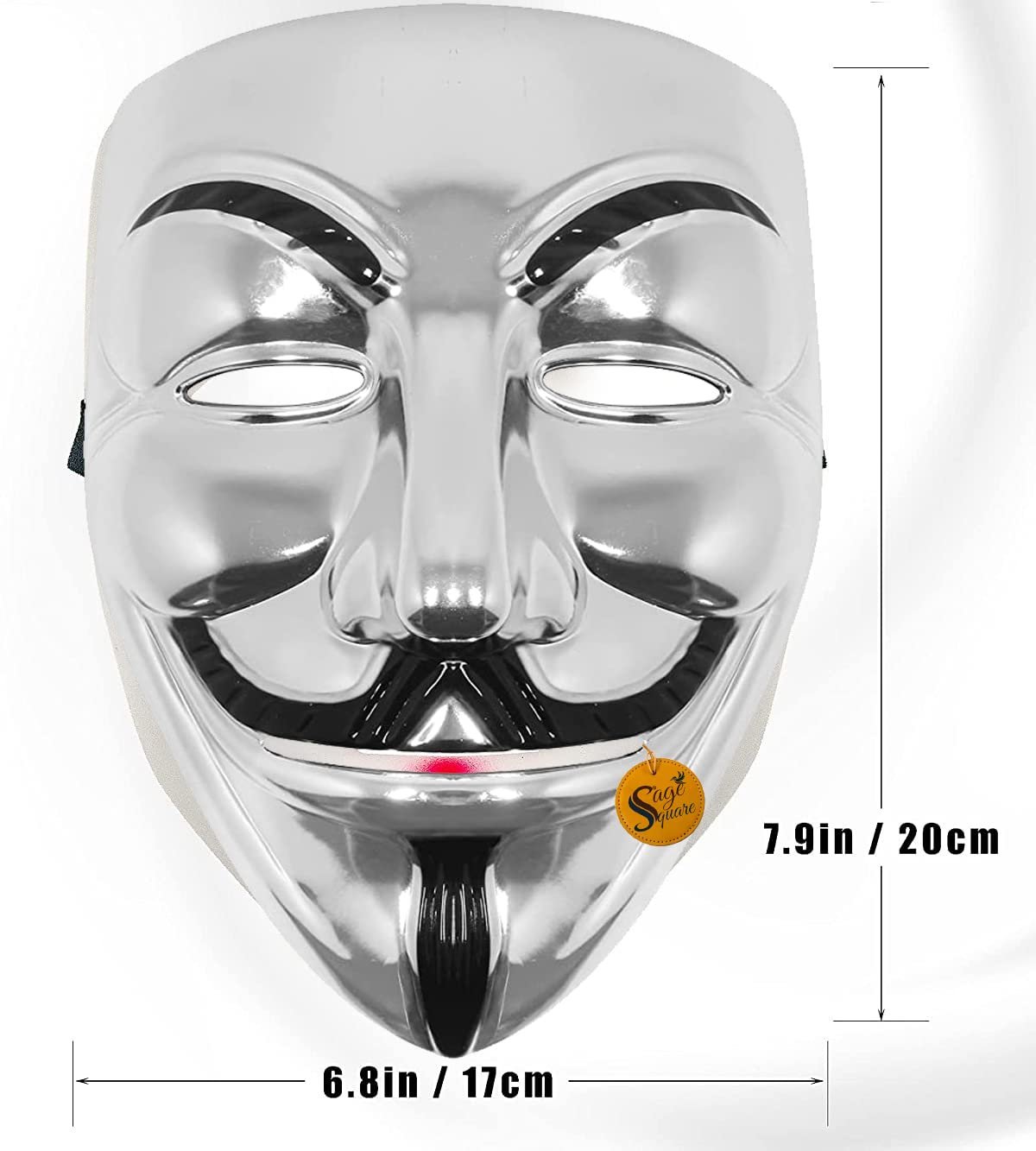 V for Vendetta Face Mask Set of 5 - Golden, Silver, White, Red & Green Anonymous Guy Fawkes Masks | Perfect Fit Cosplay, Halloween Costume, Protest Accessory & Movie Reenactment