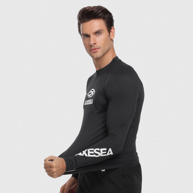 Men's UPF 50+ Long Sleeve Rash Guard Shirt - Sun Protection Swimwear for Surfing, Swimming & Outdoor Activities