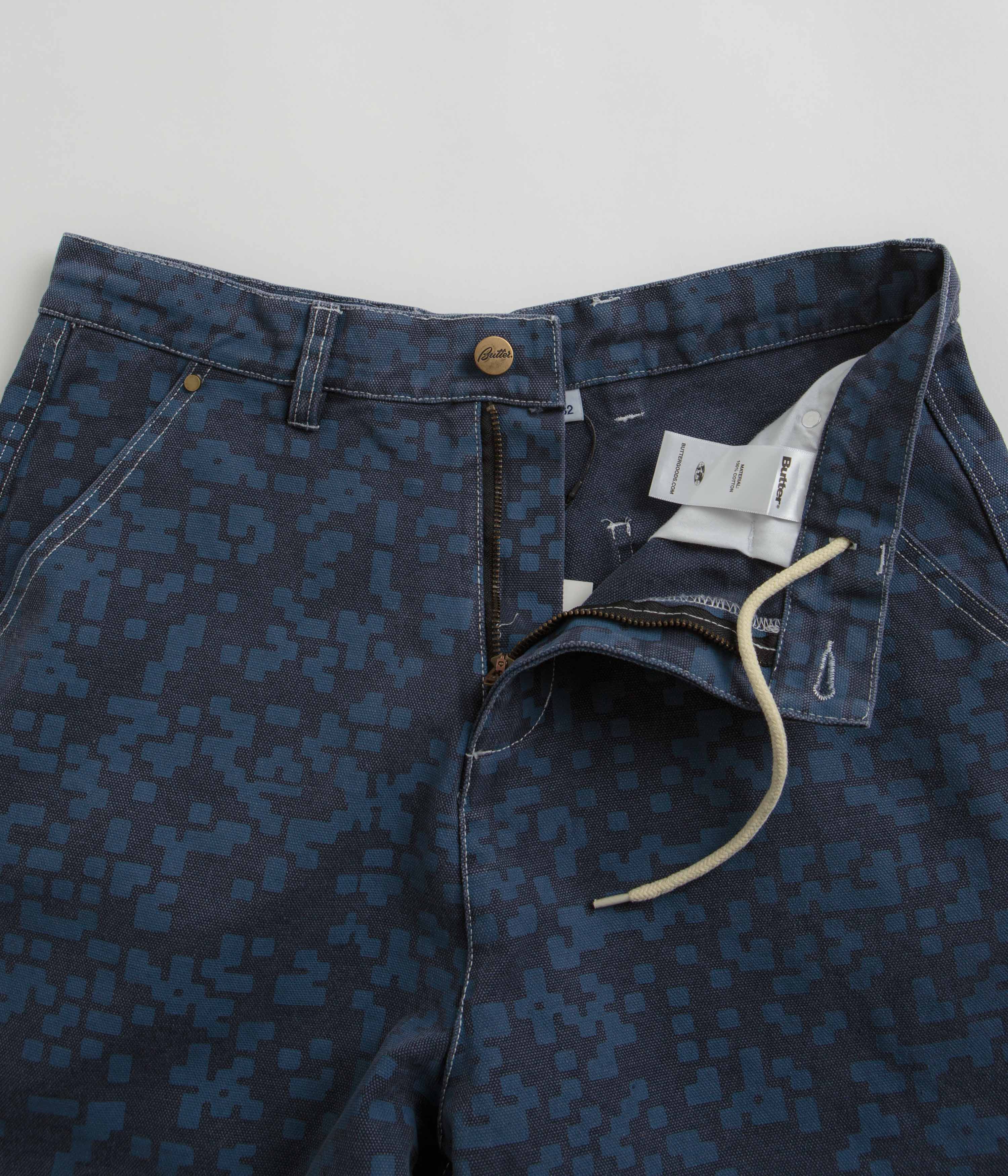 Butter Goods Work Shorts for Men - Durable Slate Blue Denim Shorts for Outdoor Work, Hiking & Casual Wear