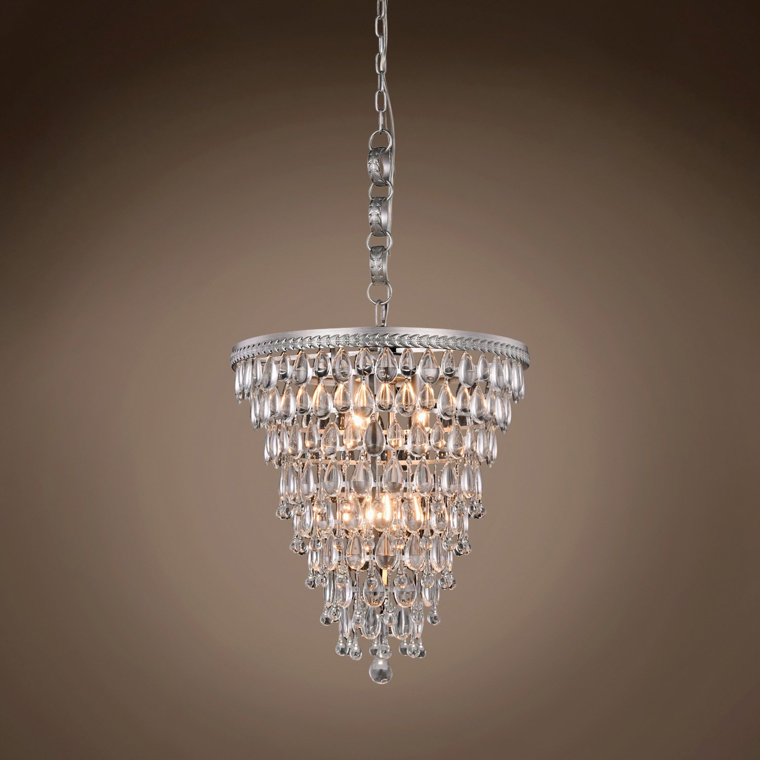 5-Light Transitional Teardrop Glass Chandelier - 18