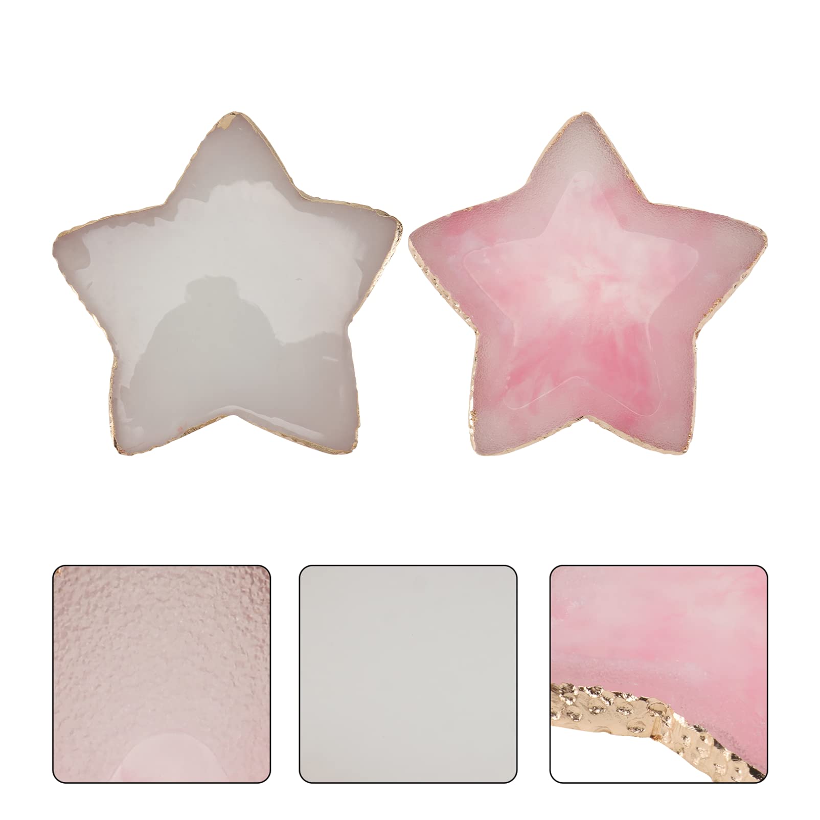 OSALADI 2-Piece Star Shaped Resin Nail Art Palette - Gel Polish Color Mixing Plate for DIY Nails, Makeup & Craft Painting - Perfect for Nail Salon & Home Manicure (Great for Nail Art Design, Acrylic Mixing & Beauty Professionals)