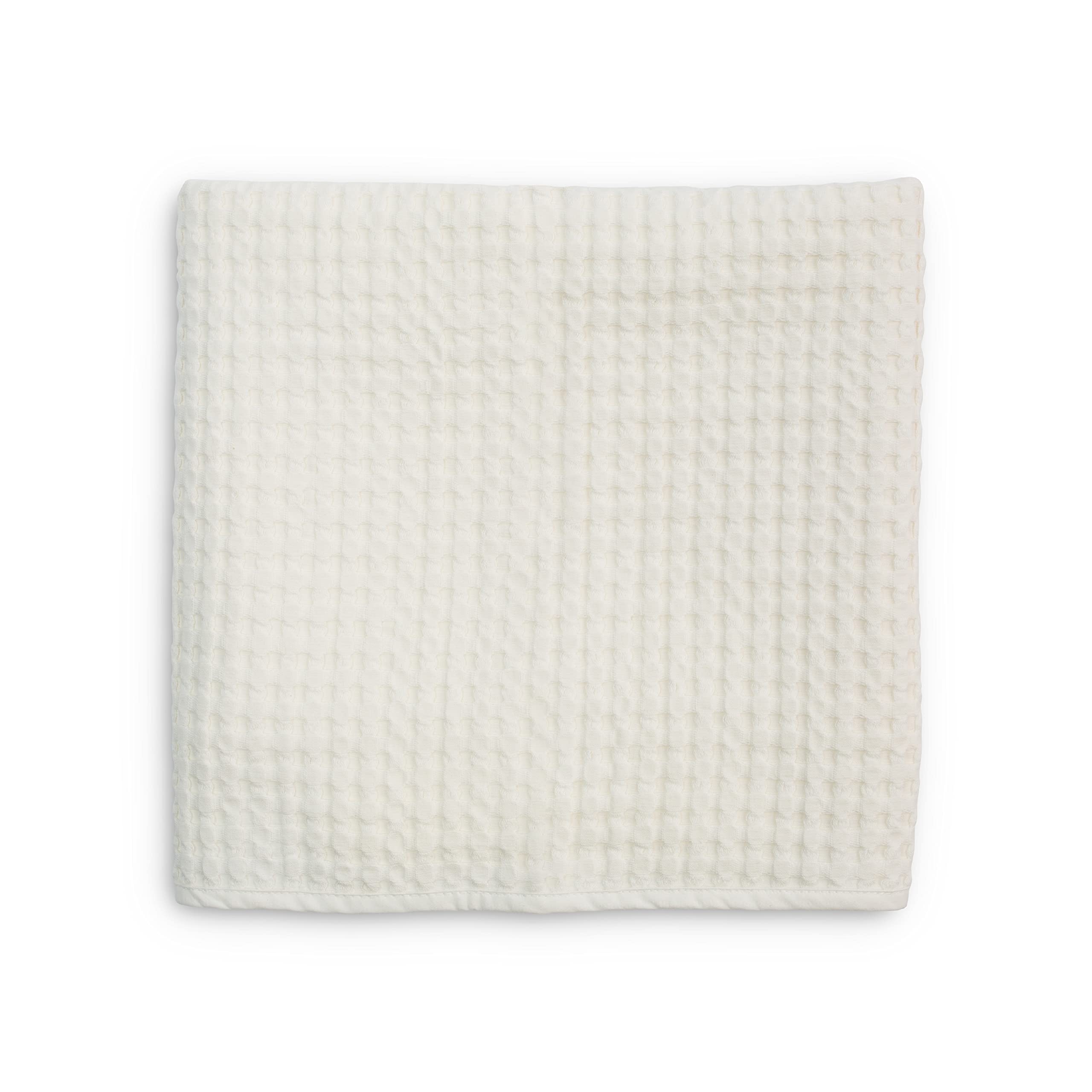 Lulujo Soft Cotton Baby Blanket - Waffle Weave Blanket for Newborns & Infants - Breathable & Cozy Vanilla Blanket - Perfect for Nursery, Swaddling & Stroller Use