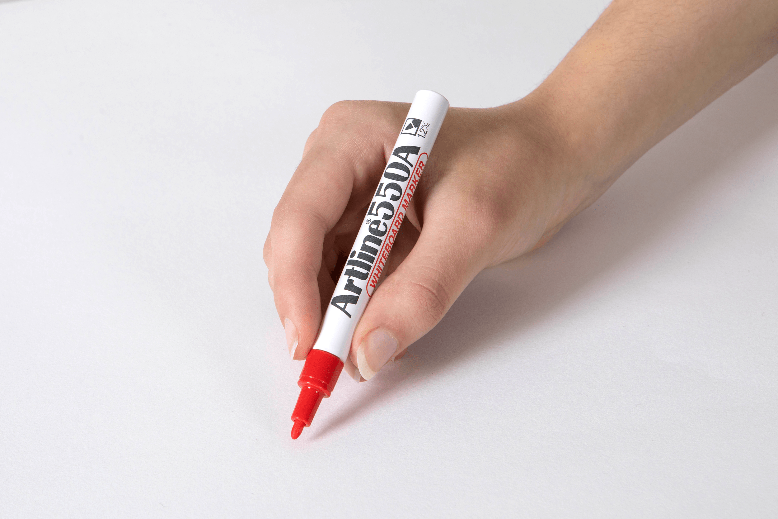 Artline 550A Whiteboard Markers - 12 Pack Red 1.2mm Bullet Tip Dry Erase Markers for Office, Classroom & Home Use - Non-Toxic & Low-Odor